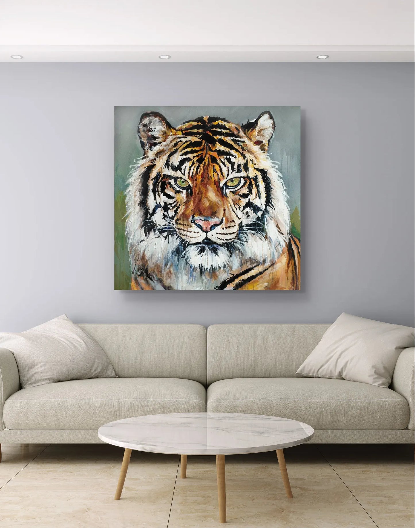 Gemälde Tiger – handgemaltes Original Acrylbild (120 x 120 cm)