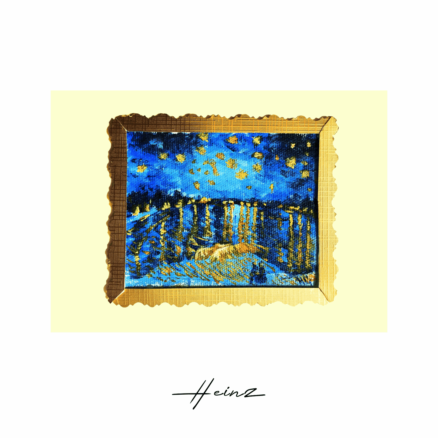 Heinz Acrylbild Grußkarte "Sternennacht über der Rhône" – Vincent van Gogh
