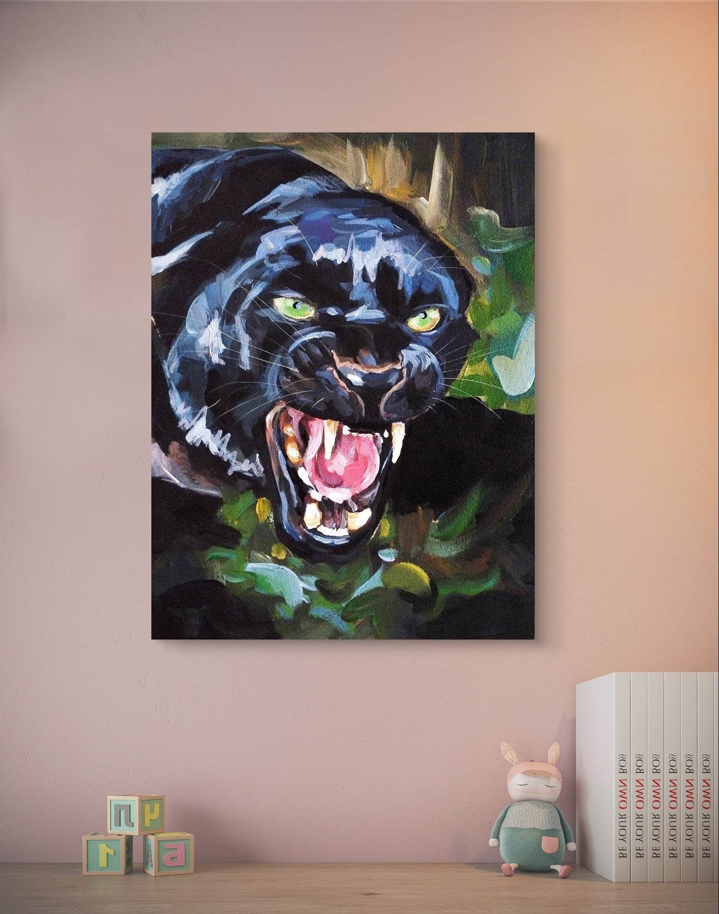 Gemälde Puma – handgemaltes Original Acrylbild (30 x 40 cm)