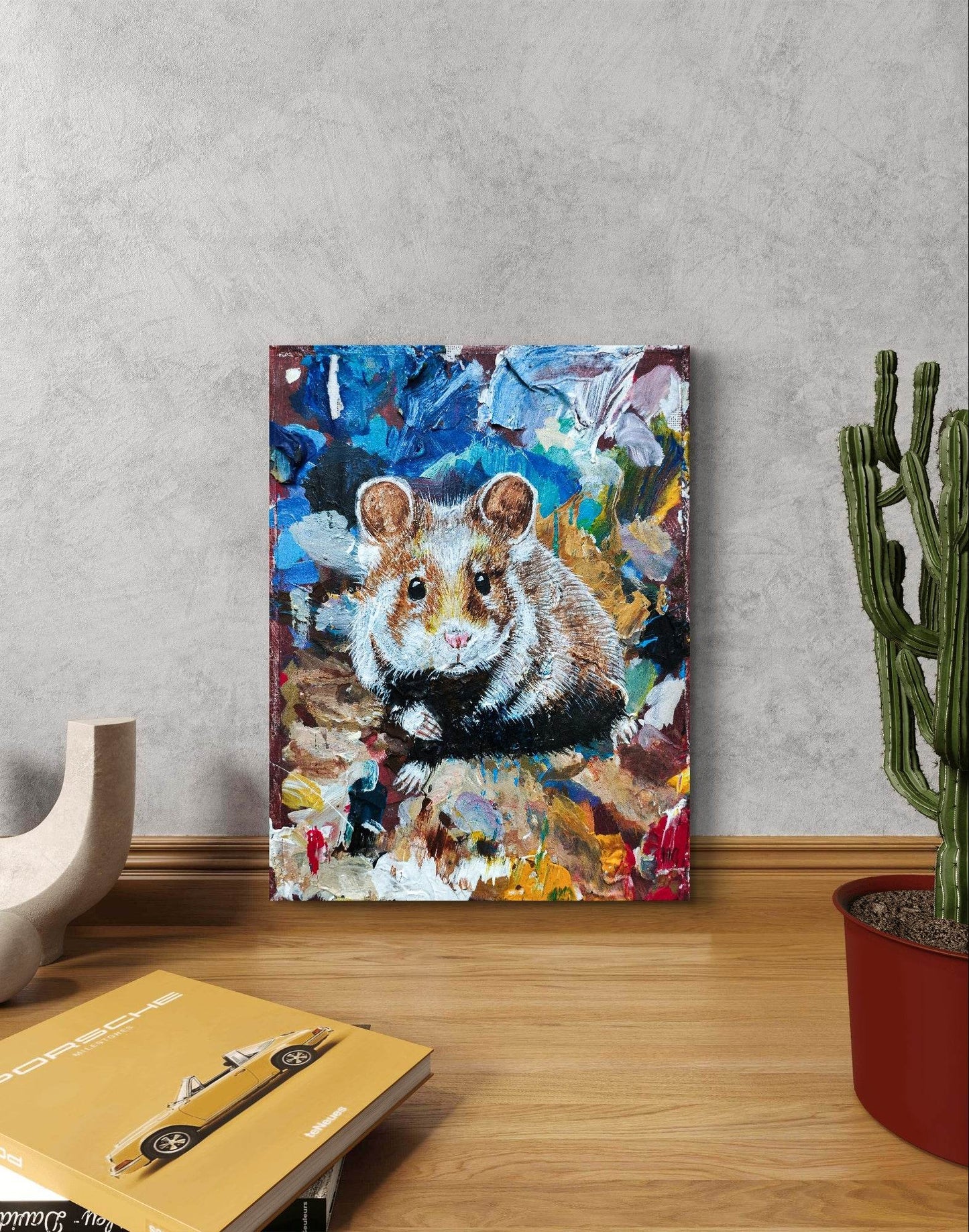 Gemälde Hamster – handgemaltes Original Acrylbild (18 x 24 cm)