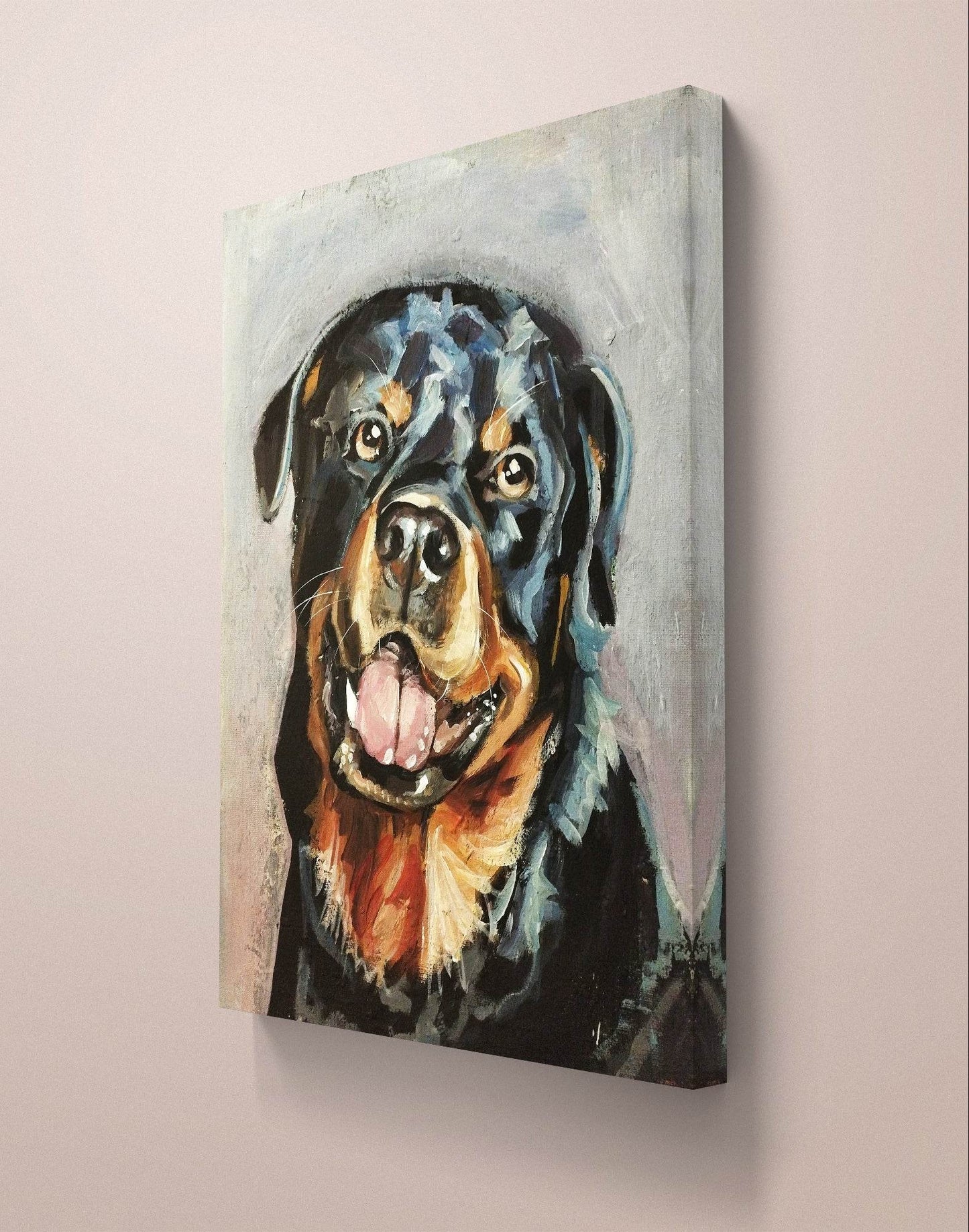 Gemälde Rotweiler – handgemaltes Original Acrylbild (30 x 40 cm)