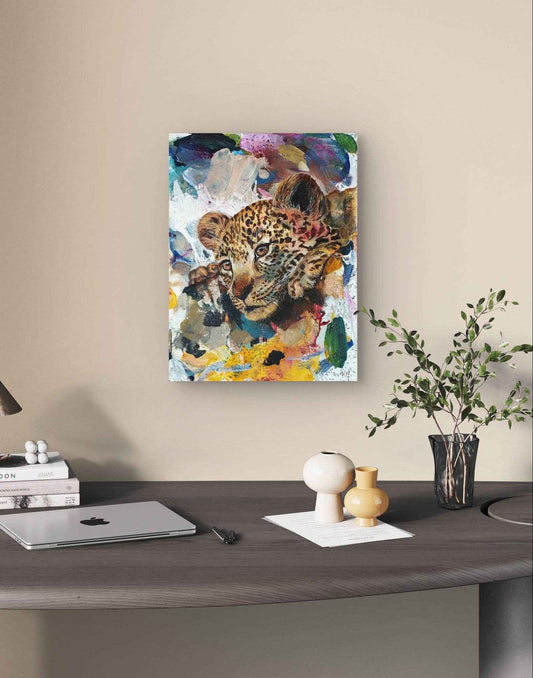 Gemälde Leopard – handgemaltes Original Acrylbild (30 x 40 cm)