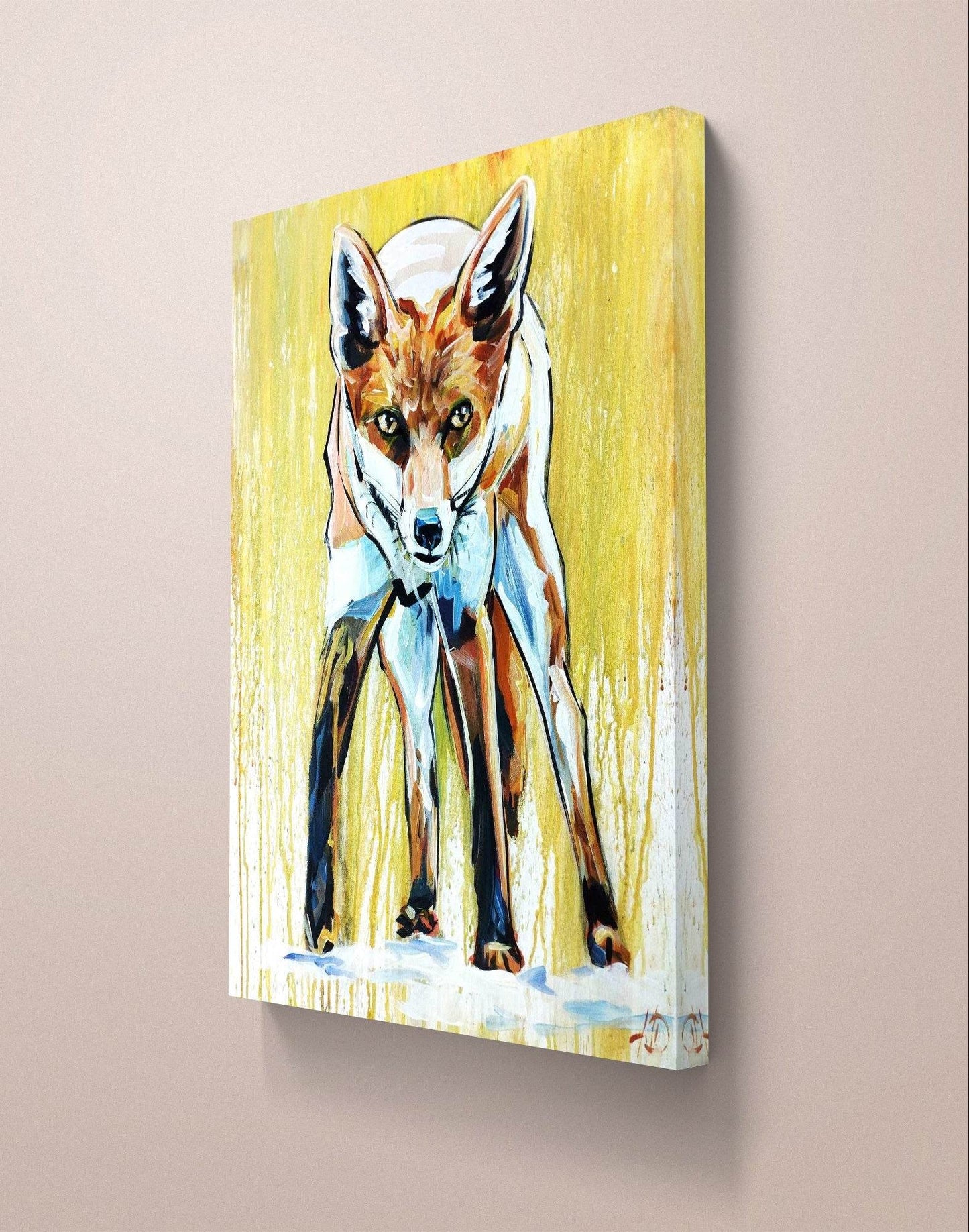 H1Z ART Acrylbild Gemälde Wüstenfuchs – handgemaltes Original Acrylbild (60 x 80 cm)