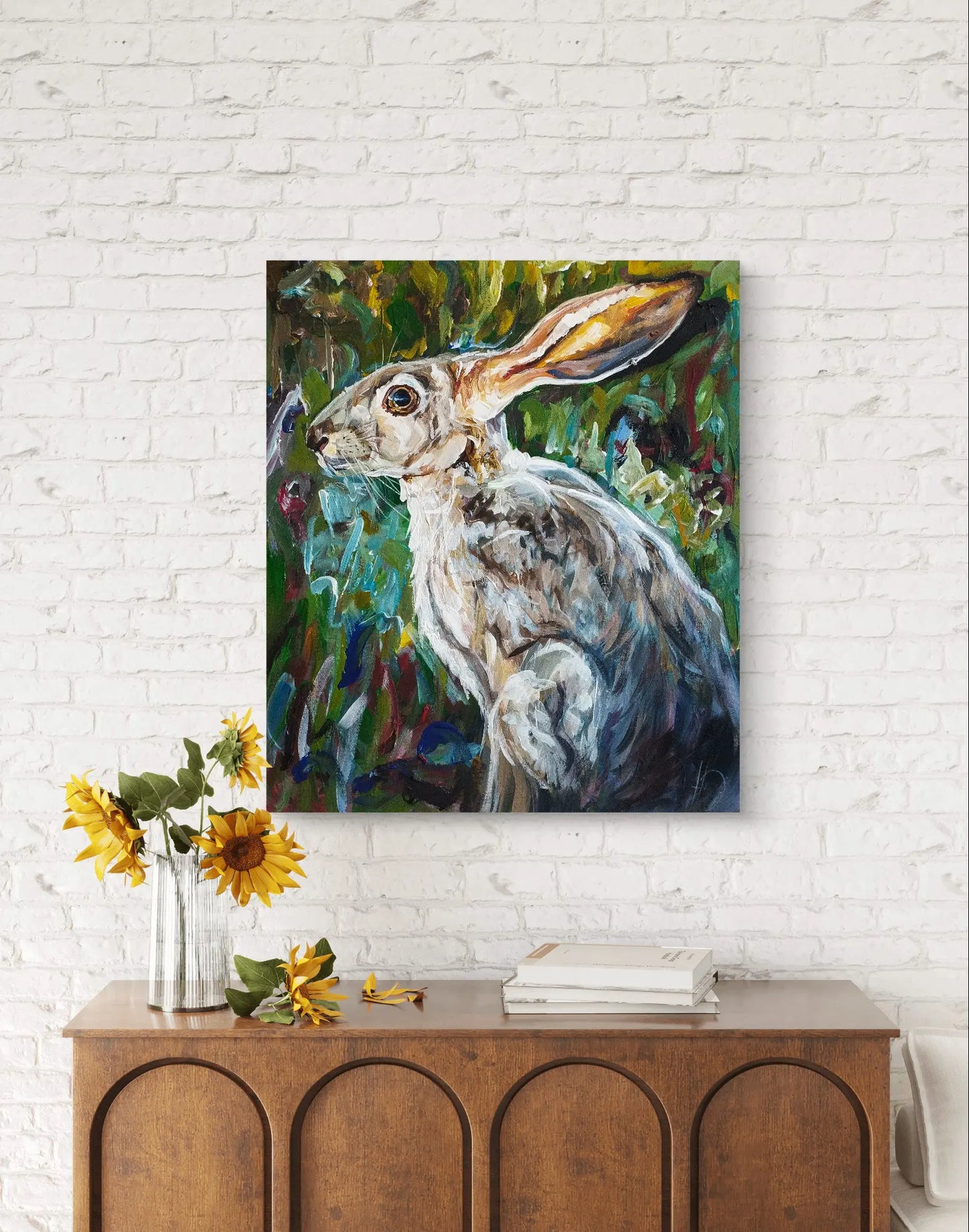Gemälde Waldhase – handgemaltes Original Acrylbild (43 x 50 cm)