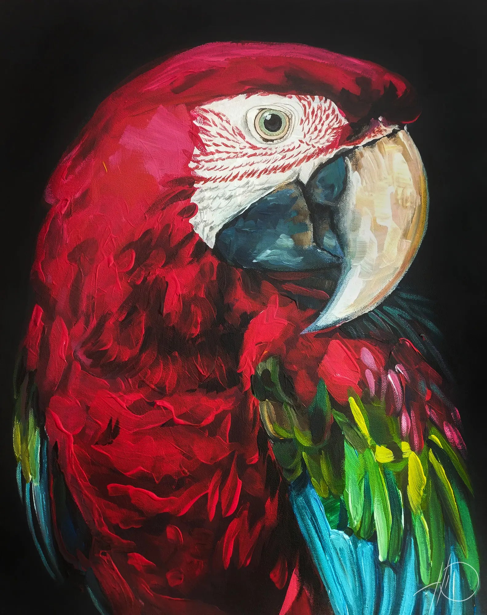 Parrot Painting for Sale – Hand-Painted Acrylic 40x50 cm