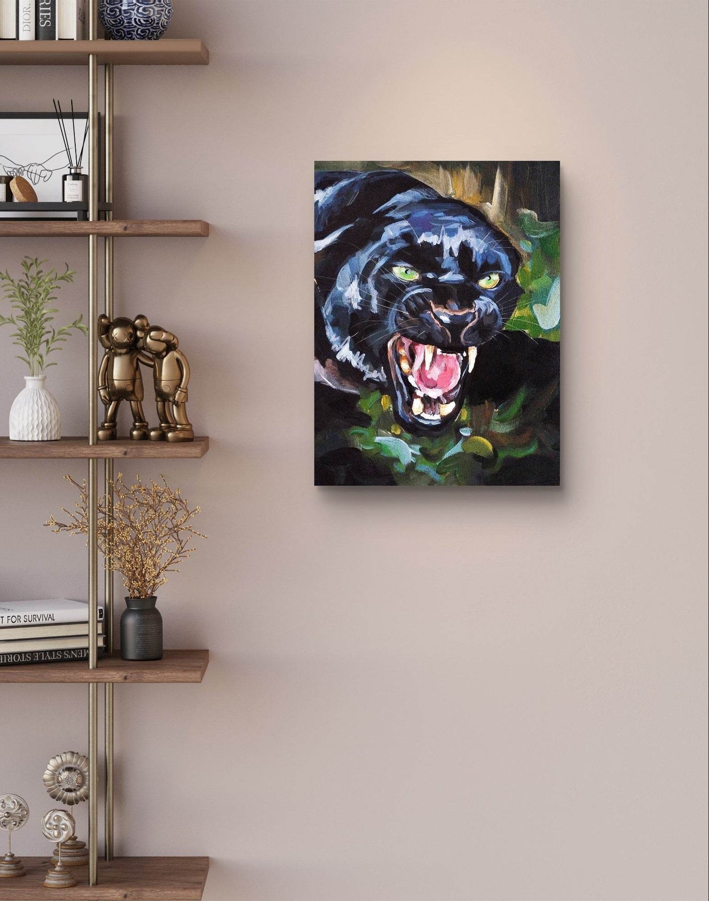 Gemälde Puma – handgemaltes Original Acrylbild (30 x 40 cm)