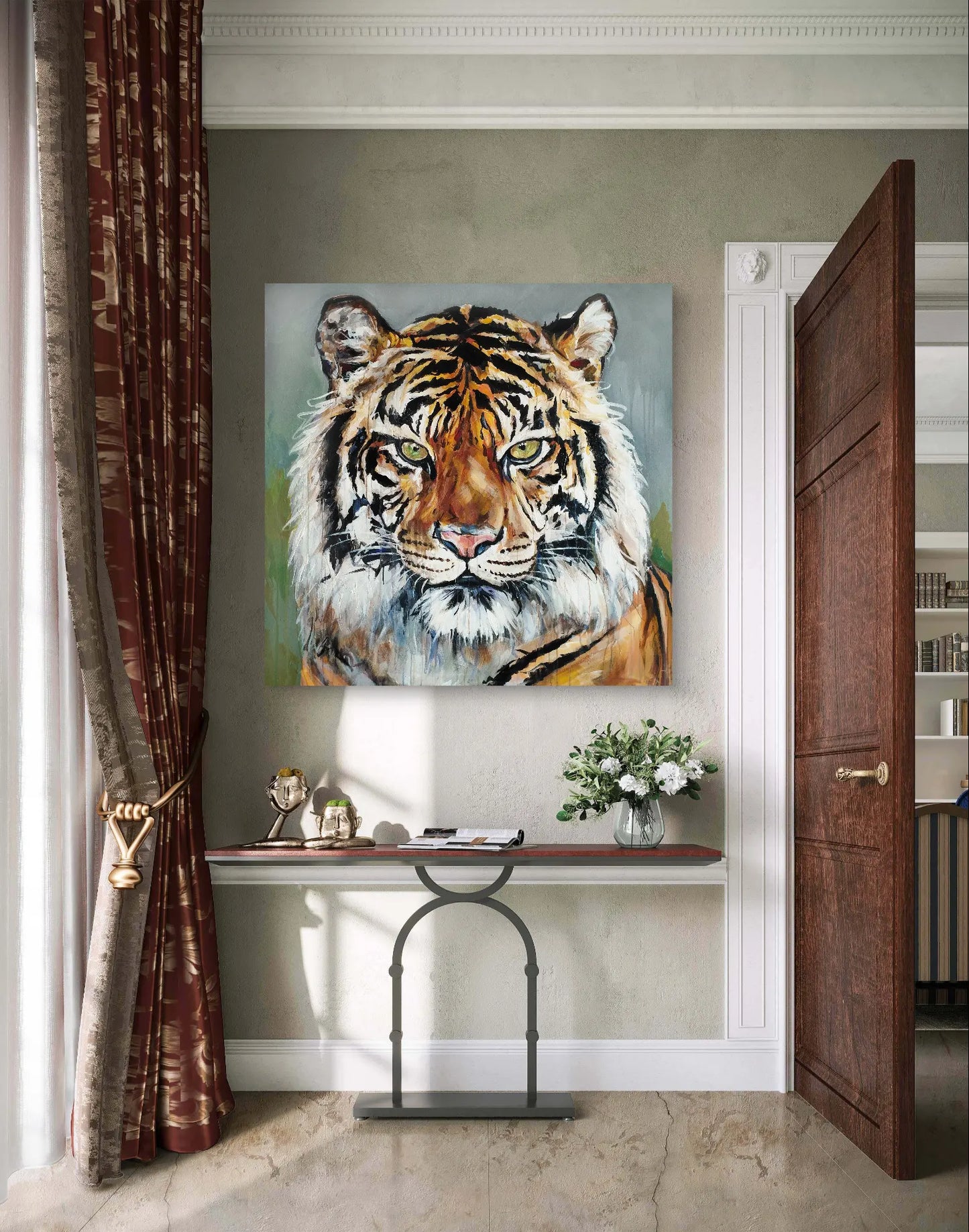 Gemälde Tiger – handgemaltes Original Acrylbild (120 x 120 cm)