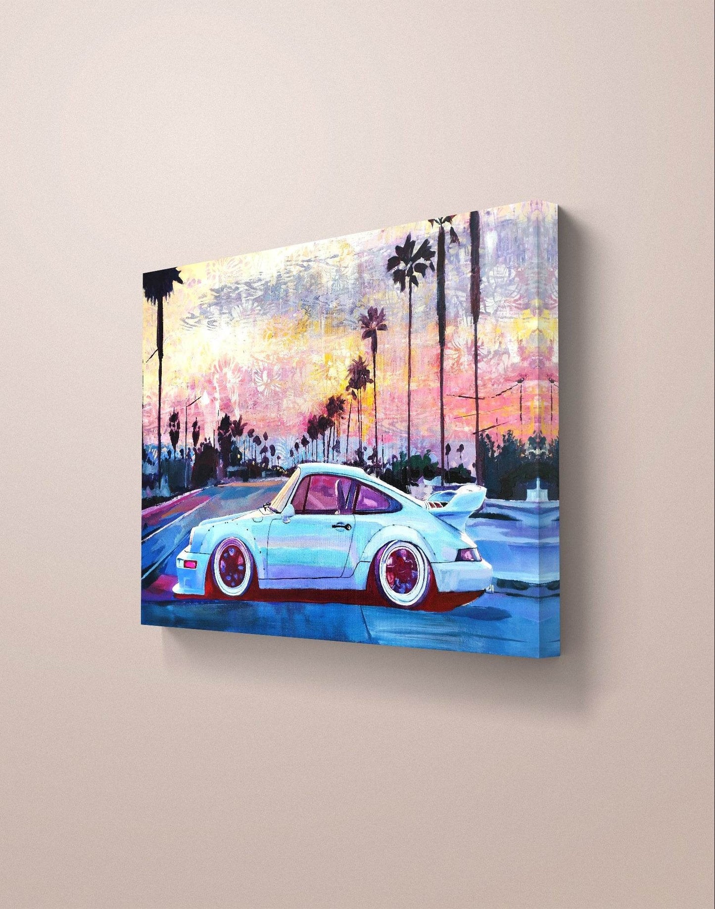 H1Z ART Acrylbild Gemälde Porsche – handgemaltes Original Acrylbild (100 x 70 cm)