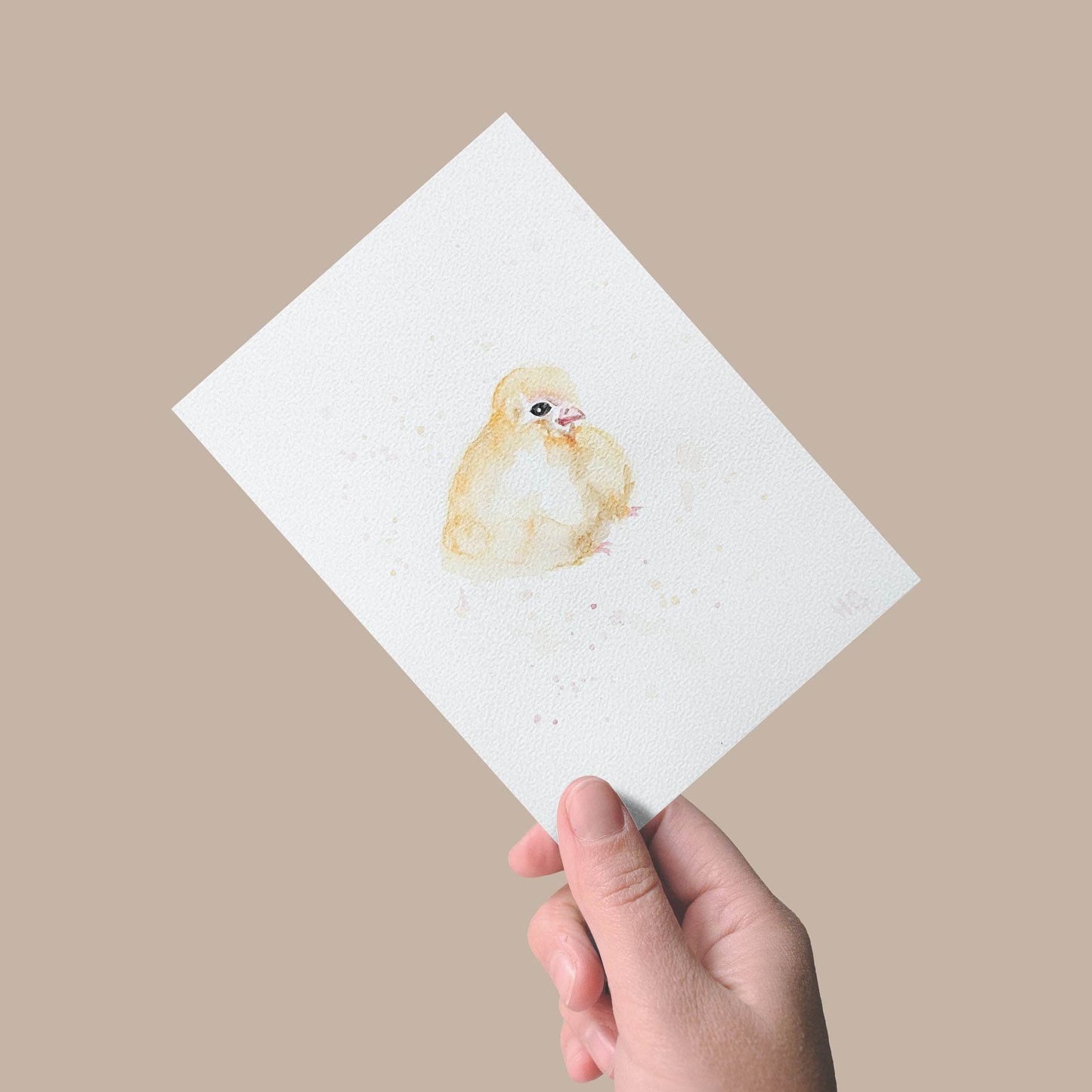 H1Z ART Grußkarte Postkarte „Küken“ – Handgemalt
