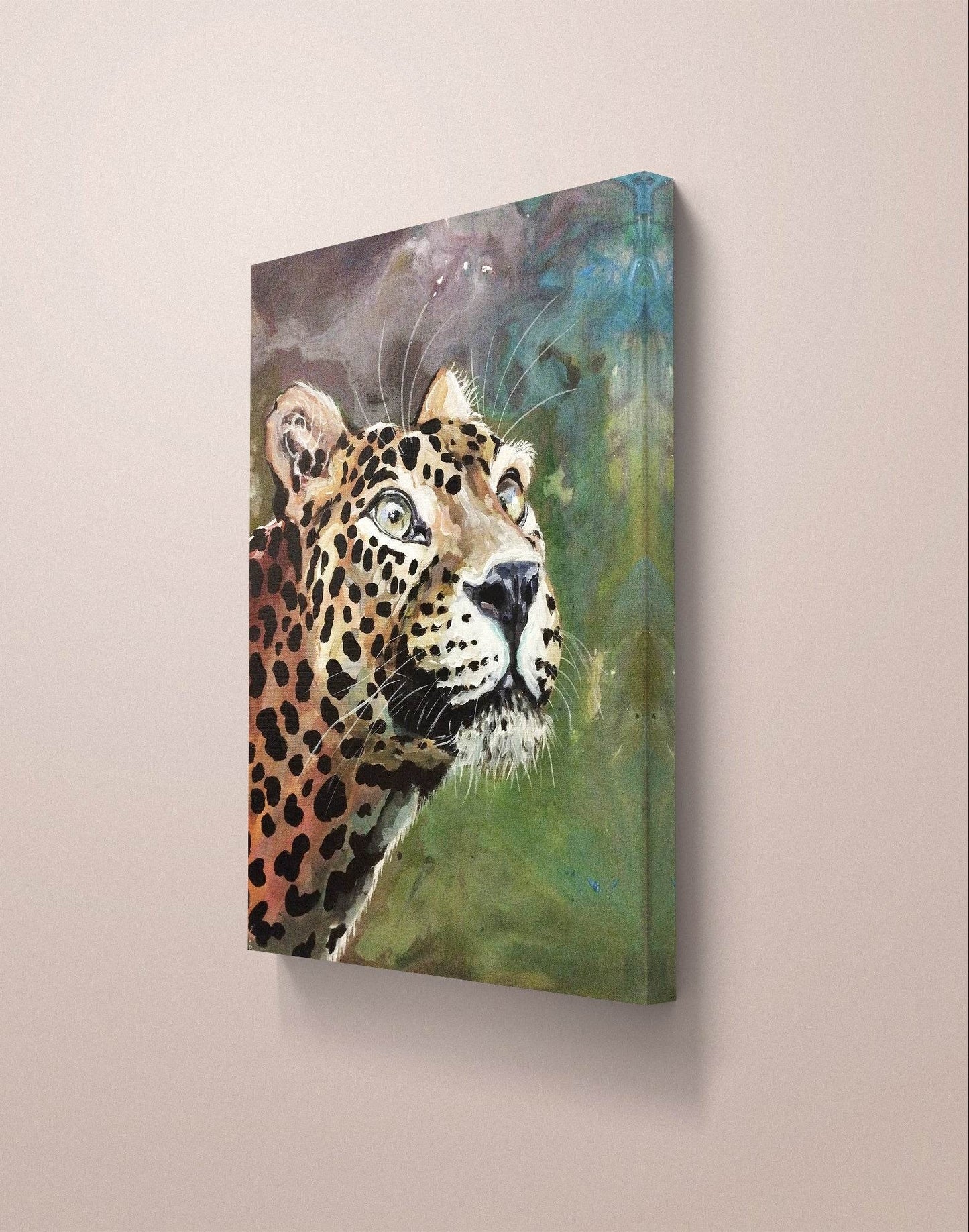 H1Z ART Acrylbild Gemälde Leopard – handgemaltes Original Acrylbild (30 x 40 cm)