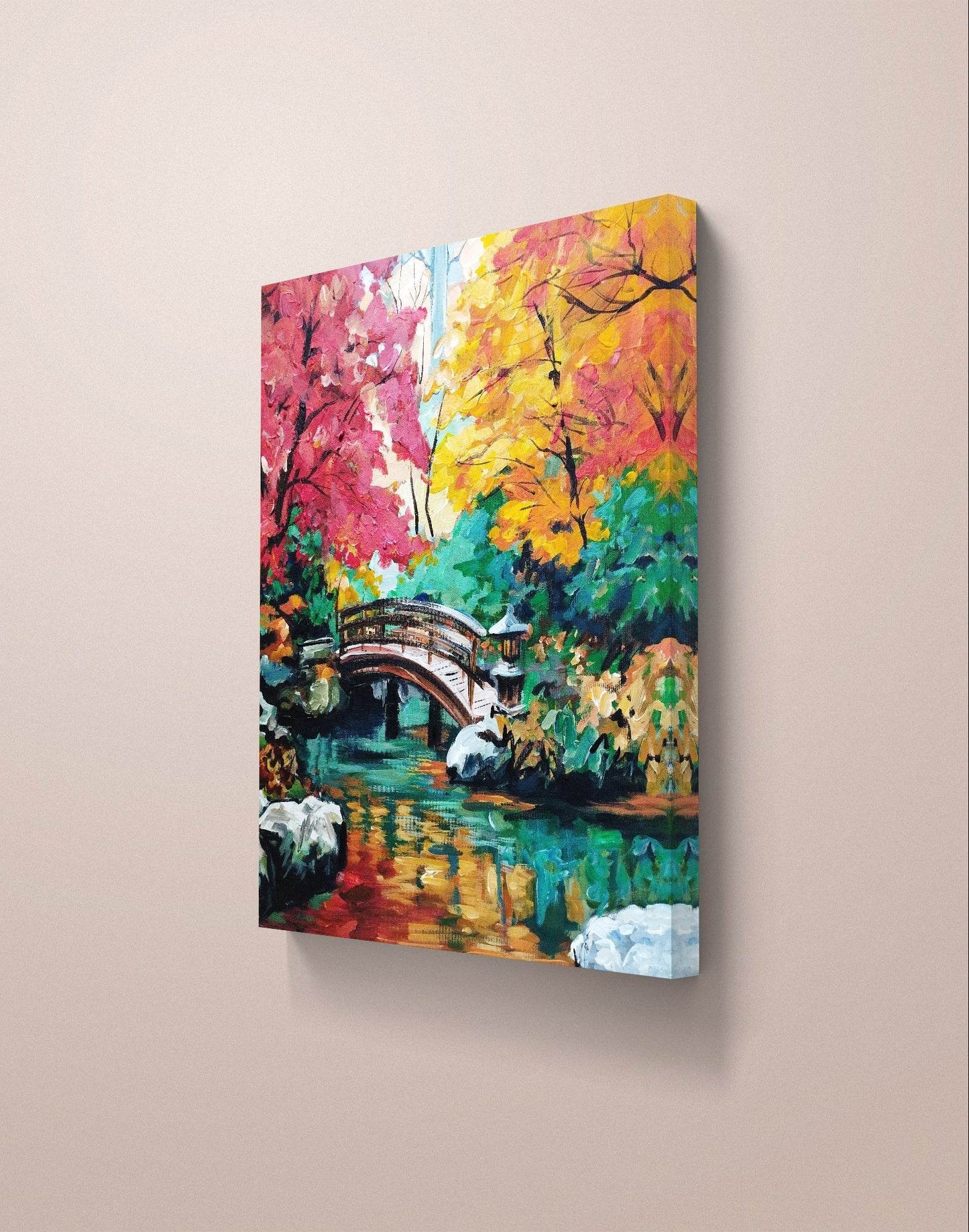 Expressiv-realistisches Gemälde Wald – handgemaltes Original Acrylbild (50 x 60 cm) auf Leinwand von H1Z ART in lebendiger Atmosphäre