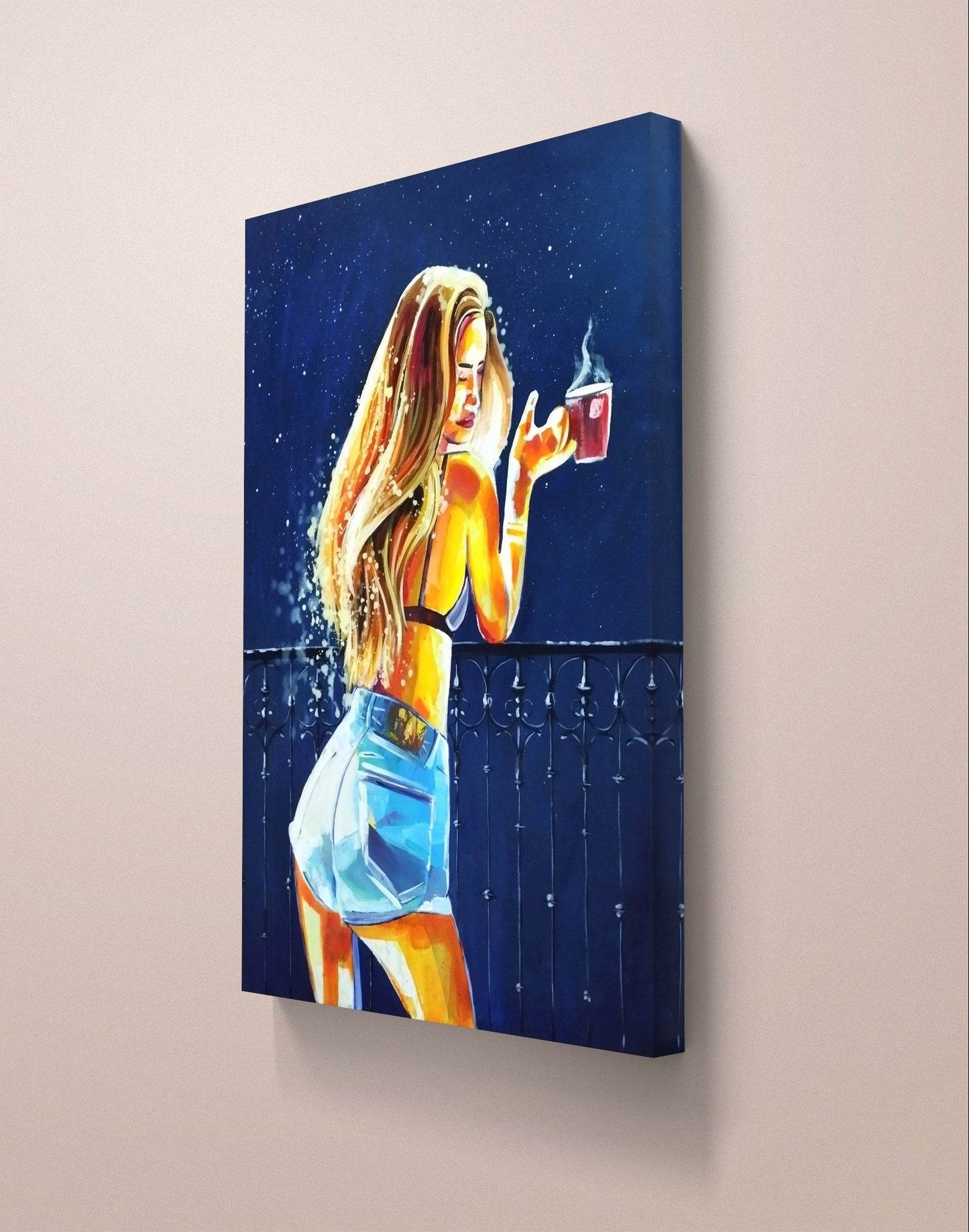 H1Z ART Acrylbild Gemälde schöne Figur – handgemaltes Original Acrylbild (100 x 70 cm)