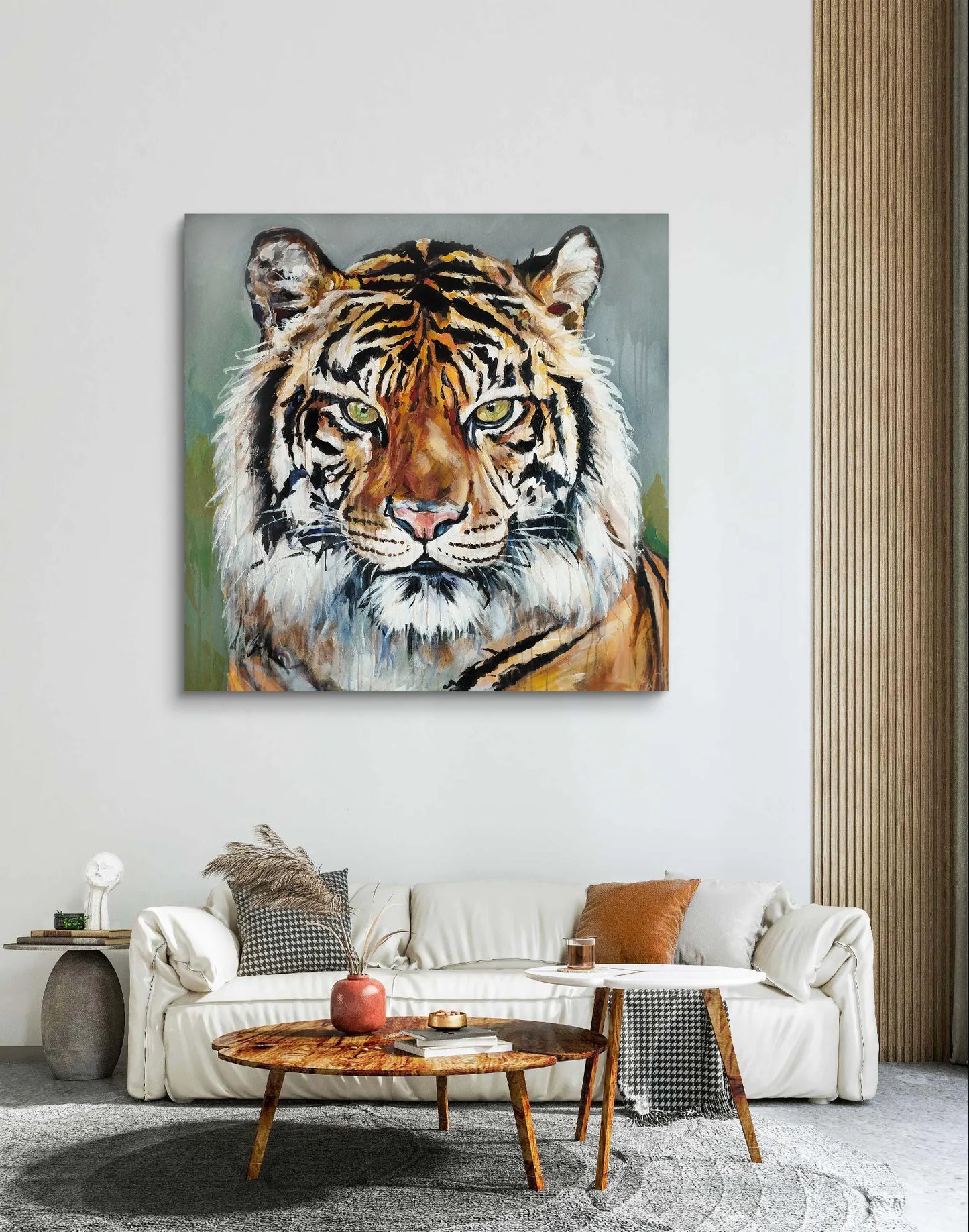 Gemälde Tiger – handgemaltes Original Acrylbild (120 x 120 cm)