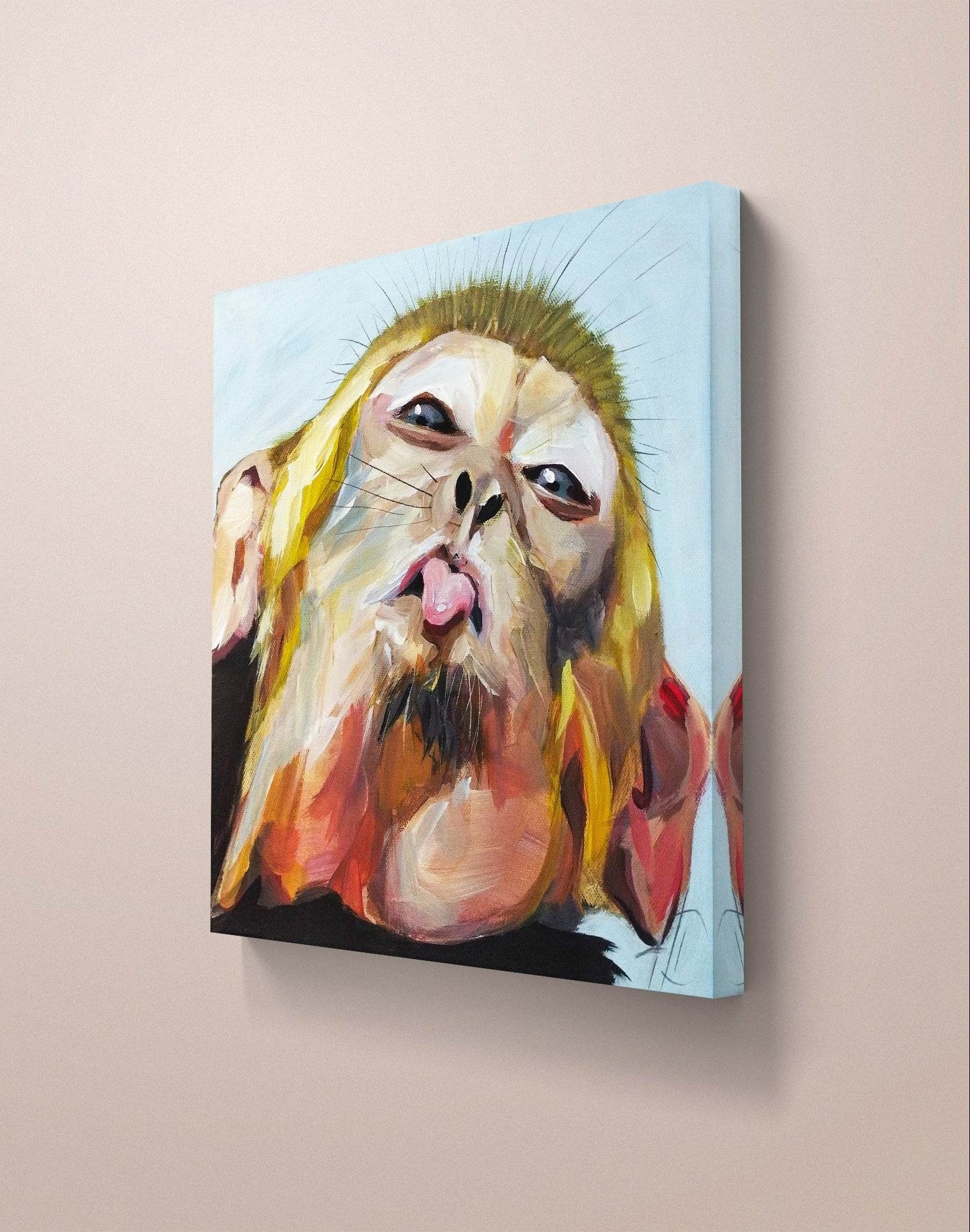 H1Z ART Acrylbild Gemälde lustiger Affe – handgemaltes Original Acrylbild (30 x 30 cm)