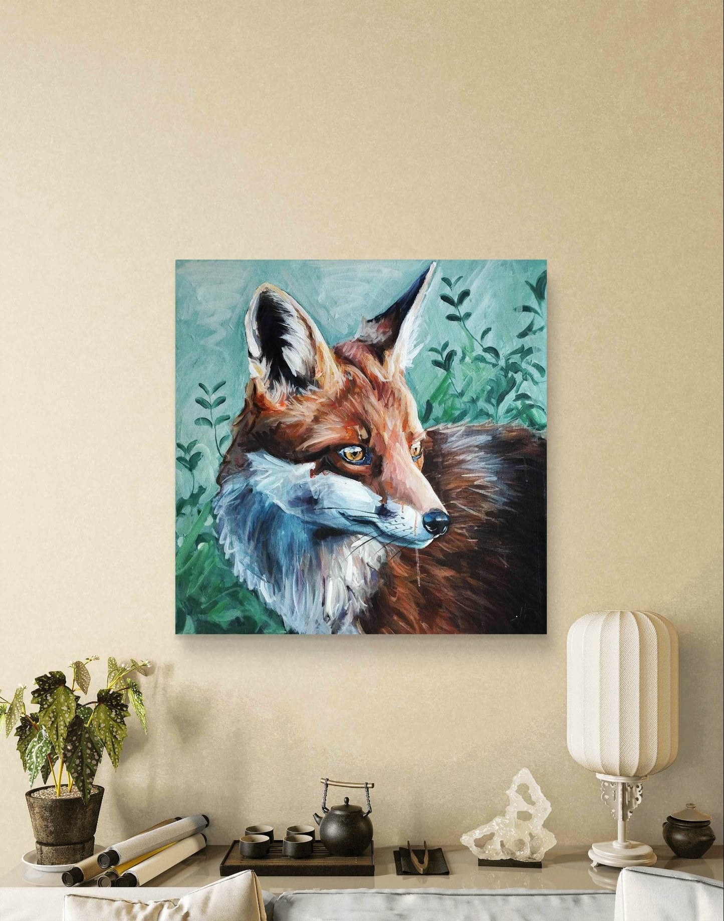 Gemälde tükis Fuchs – handgemaltes Original Acrylbild (70 x 70 cm)