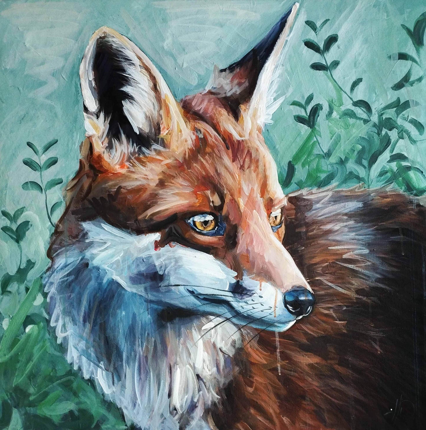 Gemälde tükis Fuchs – handgemaltes Original Acrylbild (70 x 70 cm)