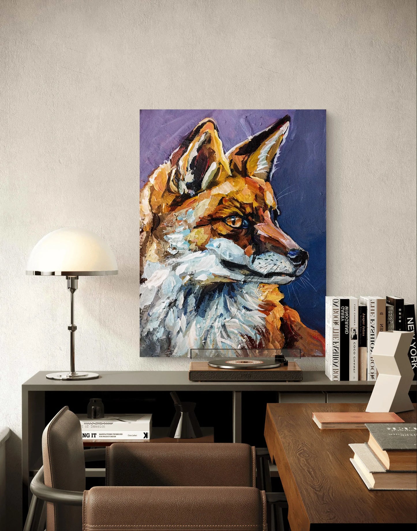 H1Z ART Acrylbild Gemälde Fuchsträume – handgemaltes Original Acrylbild (30 x 40 cm)