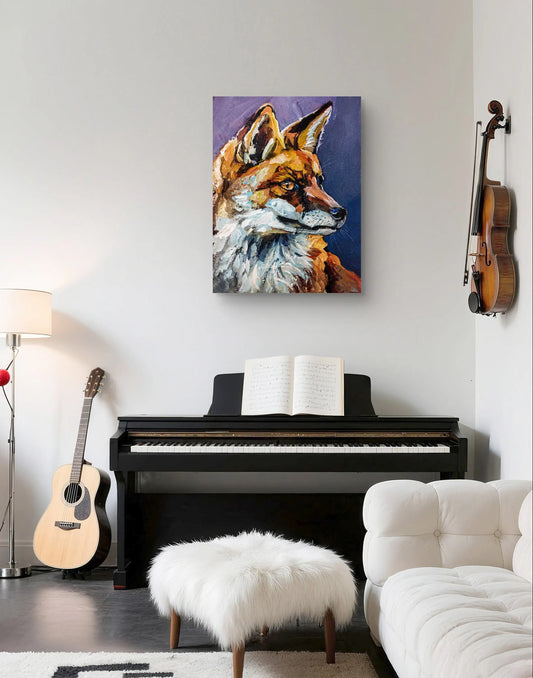 H1Z ART Acrylbild Gemälde Fuchsträume – handgemaltes Original Acrylbild (30 x 40 cm)