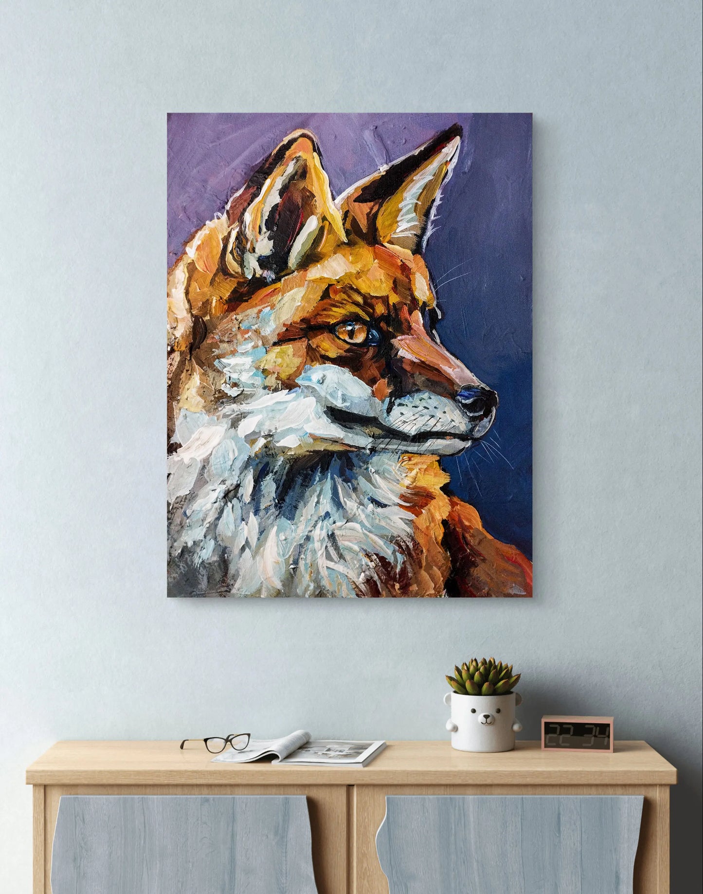 H1Z ART Acrylbild Gemälde Fuchsträume – handgemaltes Original Acrylbild (30 x 40 cm)