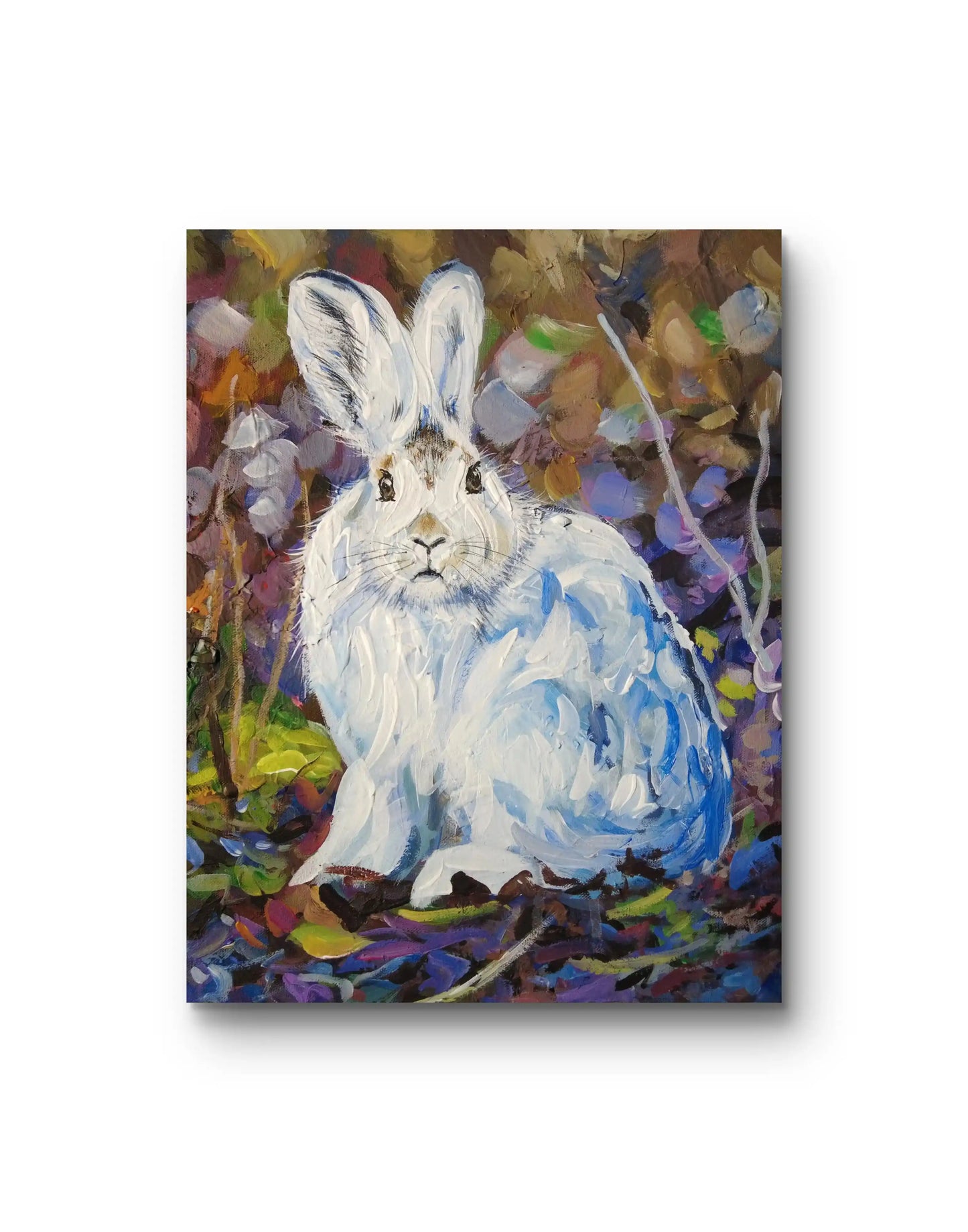 Feldhase Acrylbild auf Leinwand, dekoratives Tierportrait für Schlafzimmer oder Arbeitszimmer