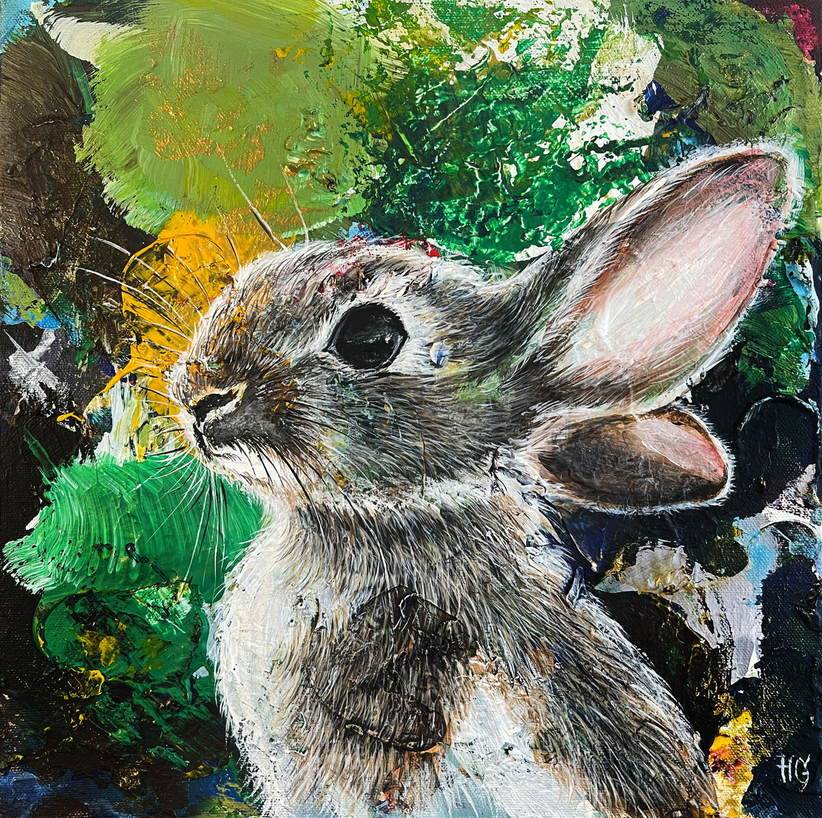 Hase auf Grün