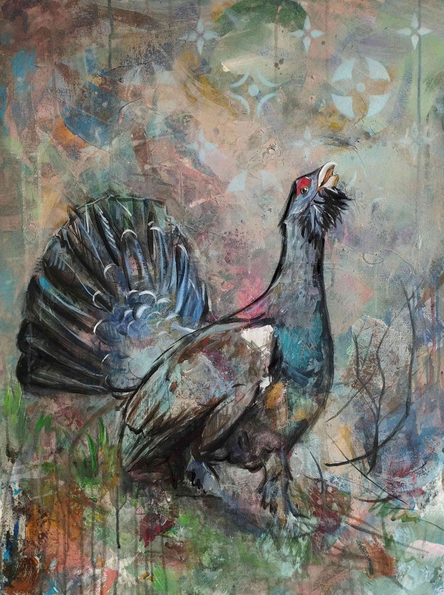 Gemälde Auerhuhn – handgemaltes Original Acrylbild (80 x 60 cm)