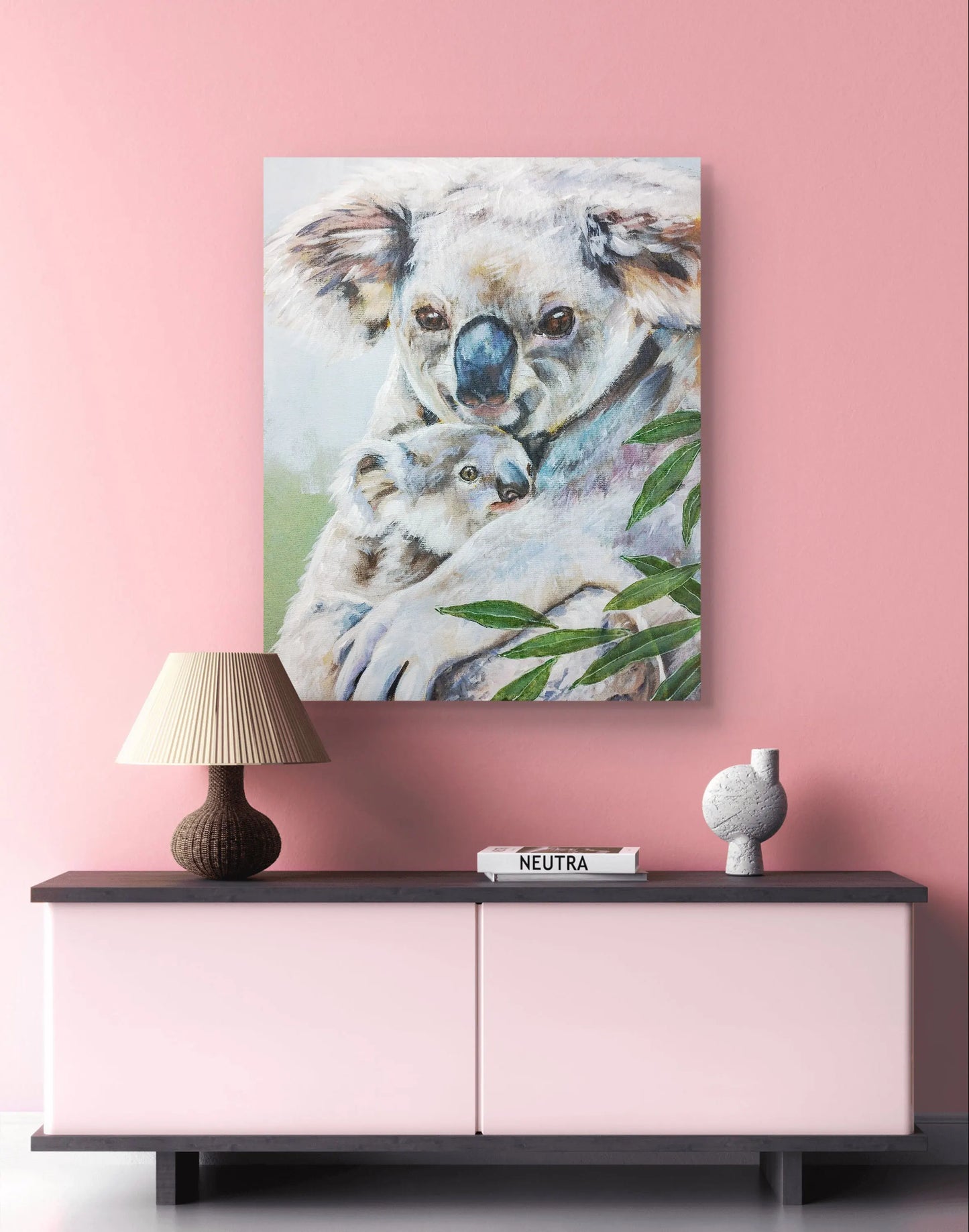 H1Z ART Acrylbild Gemälde Koala-Knuddel – handgemaltes Original Acrylbild (40 x 50 cm)