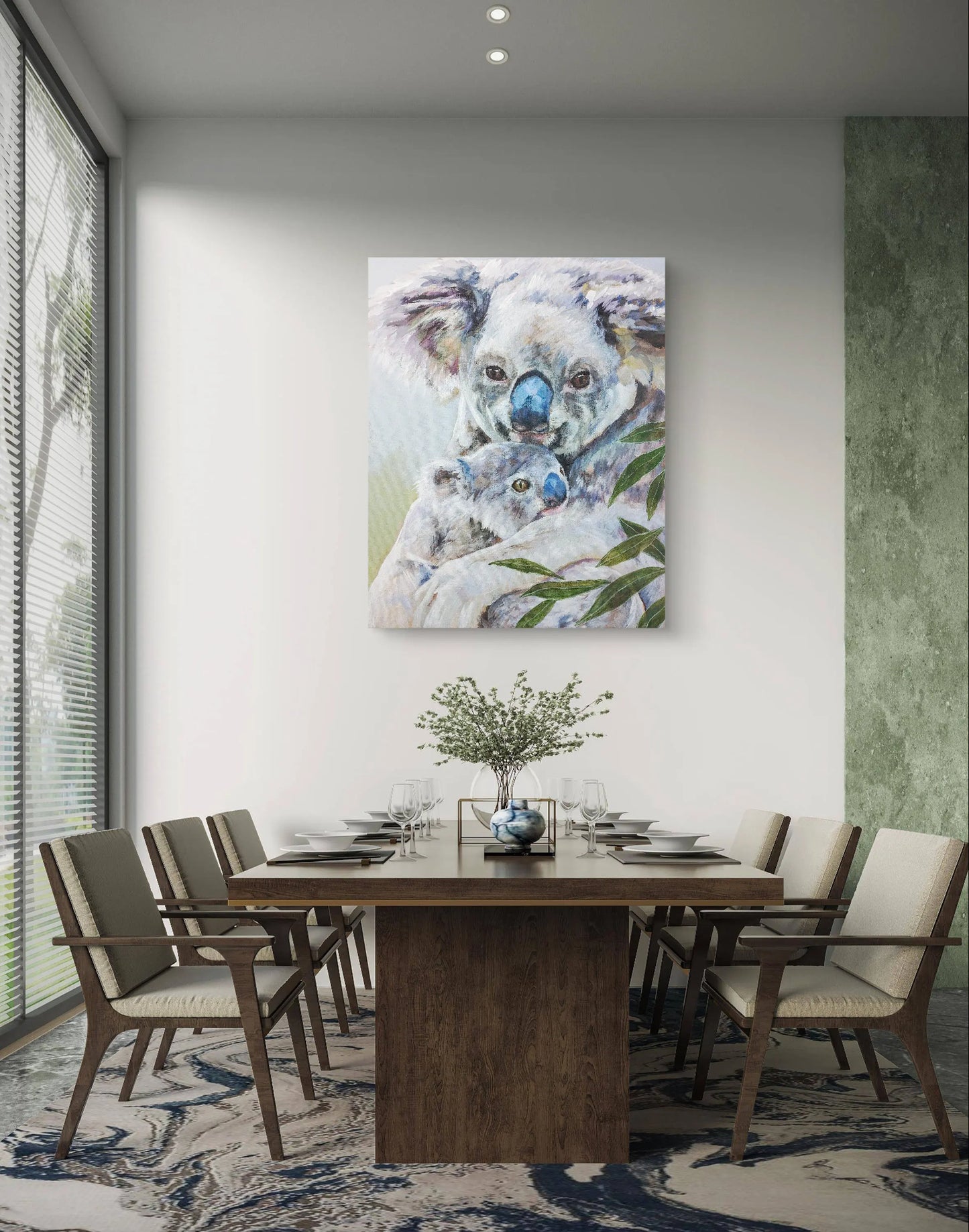 H1Z ART Acrylbild Gemälde Koala-Knuddel – handgemaltes Original Acrylbild (40 x 50 cm)