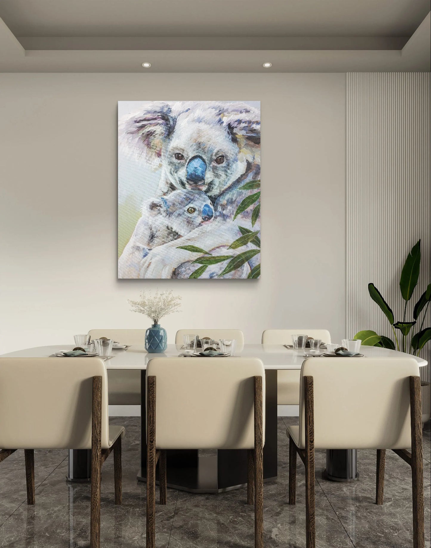H1Z ART Acrylbild Gemälde Koala-Knuddel – handgemaltes Original Acrylbild (40 x 50 cm)