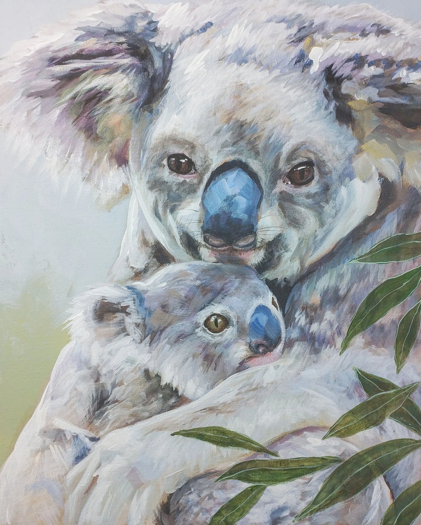 H1Z ART Acrylbild Gemälde Koala-Knuddel – handgemaltes Original Acrylbild (40 x 50 cm)
