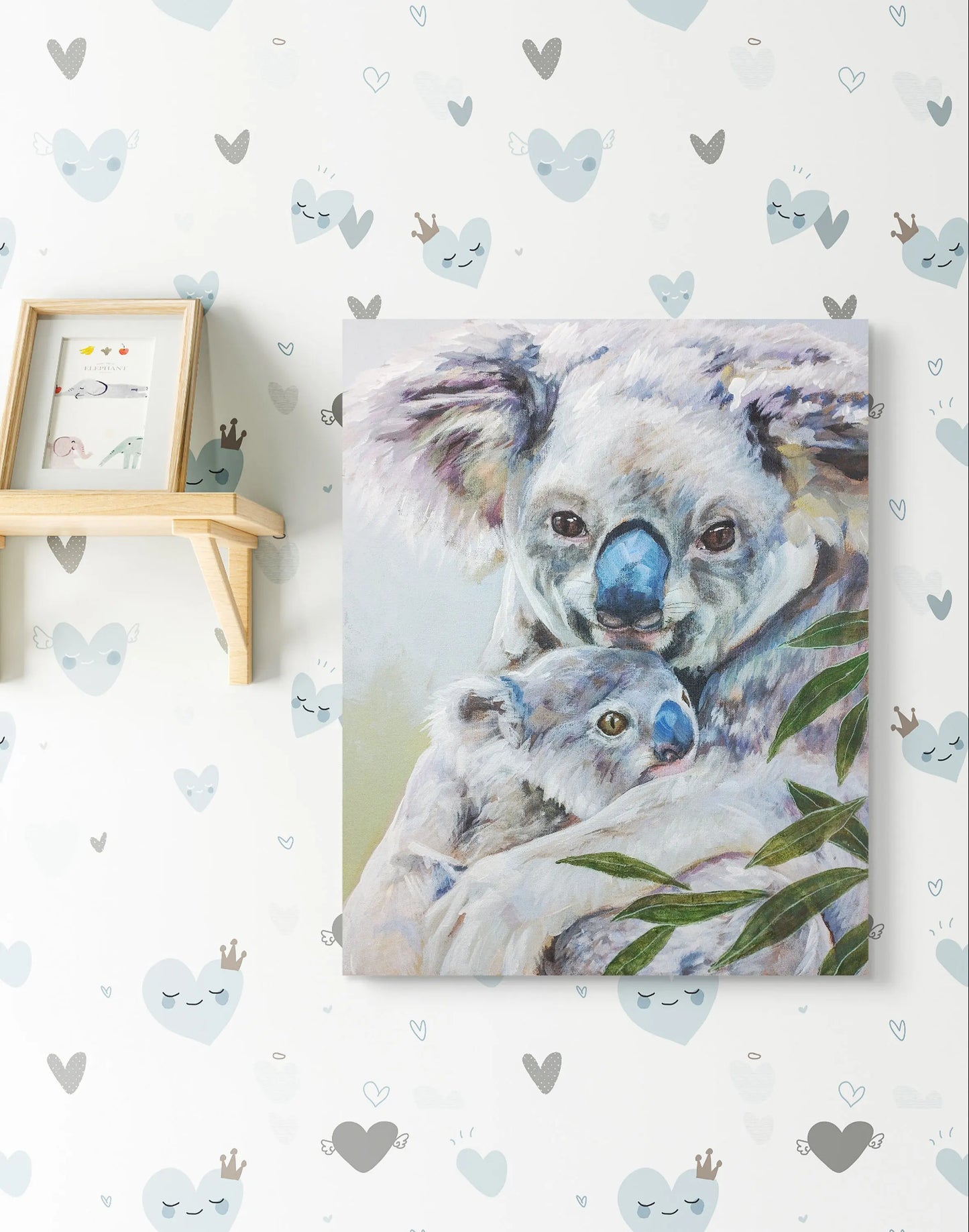 H1Z ART Acrylbild Gemälde Koala-Knuddel – handgemaltes Original Acrylbild (40 x 50 cm)