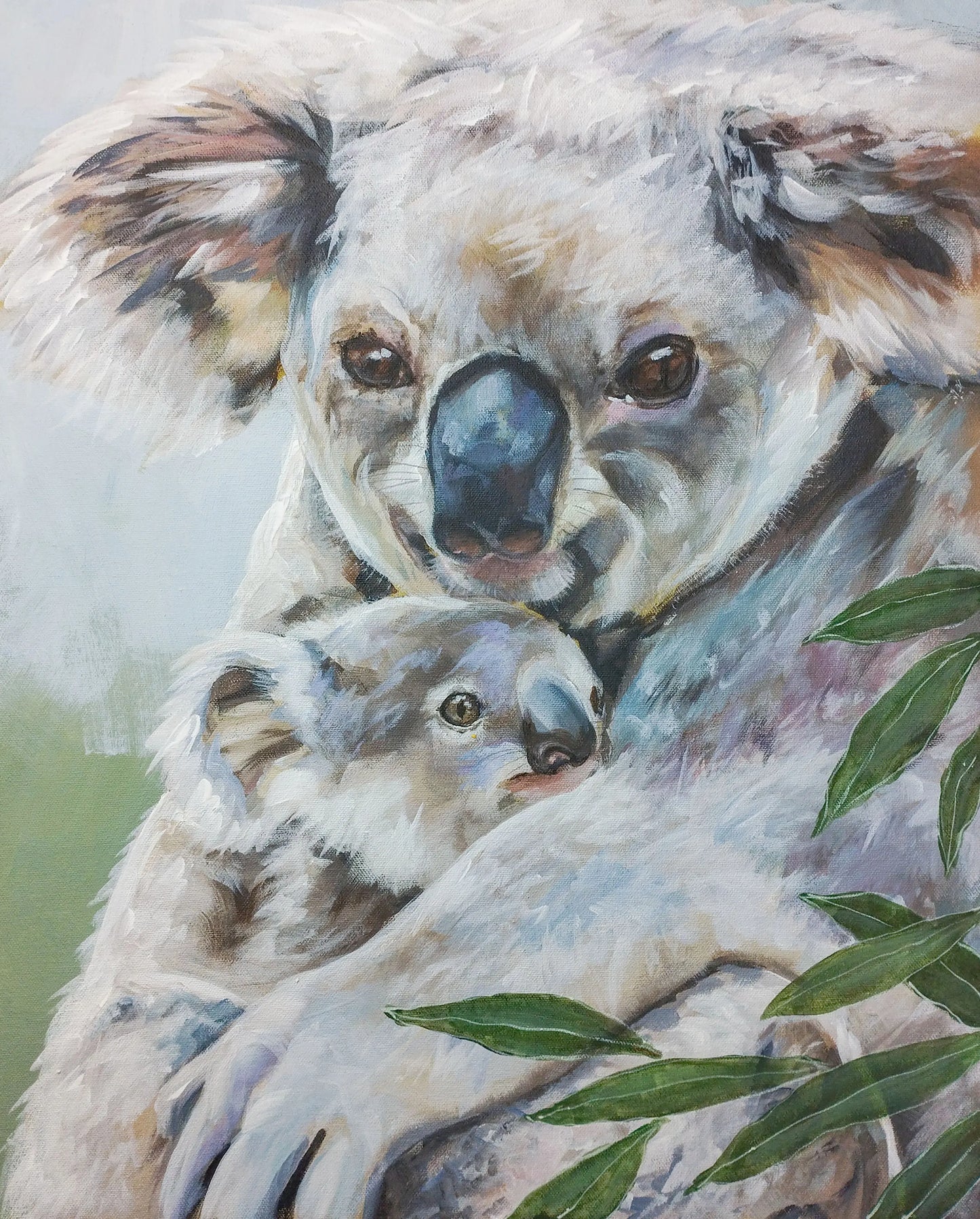 H1Z ART Acrylbild Gemälde Koala-Knuddel – handgemaltes Original Acrylbild (40 x 50 cm) Koala 1