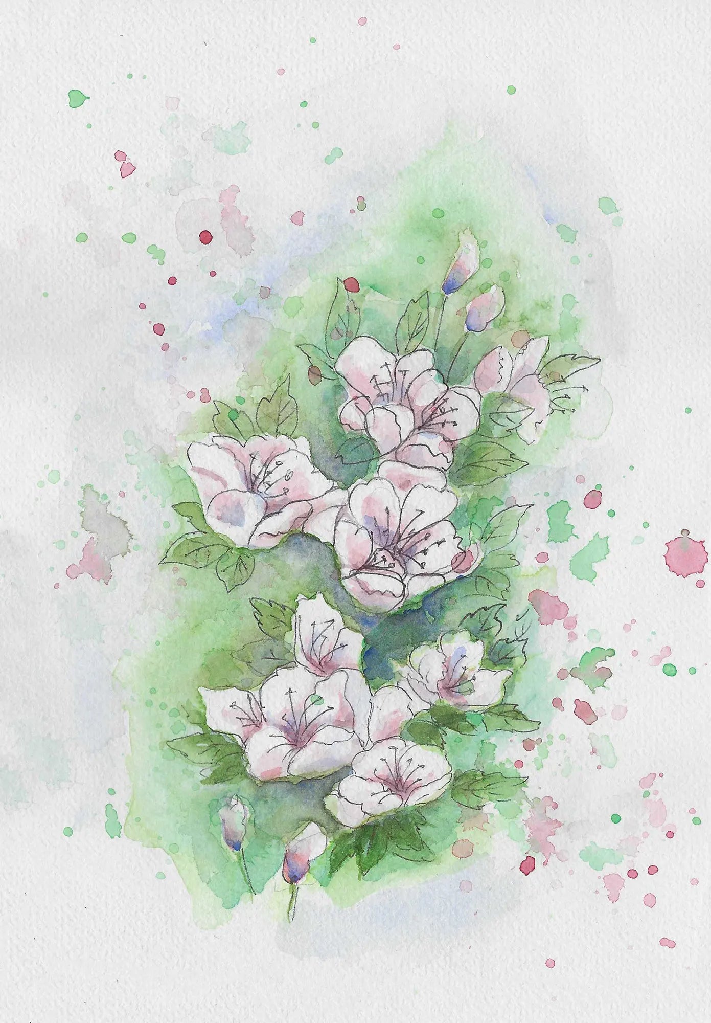 Postkarte „Blumen“ – Handgemalt