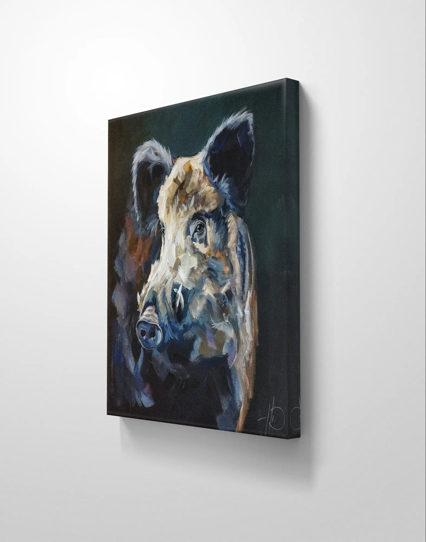 H1Z ART Acrylbild Gemälde Der Wildschweinblick – handgemaltes Original Acrylbild (40 x 50 cm)