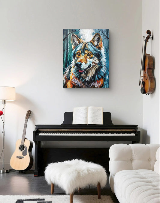 H1Z ART Acrylbild Gemälde Waldgeist – handgemaltes Original Acrylbild (40 x 50 cm)