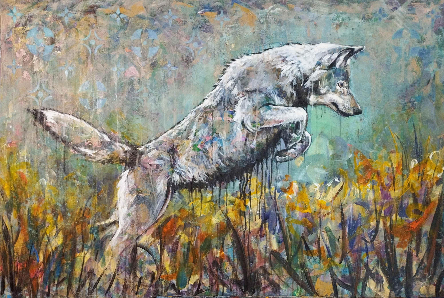 Heinz Acrylbild Gemälde Louis Vuitton Wolf – handgemaltes Original Acrylbild (60 x 60 cm)