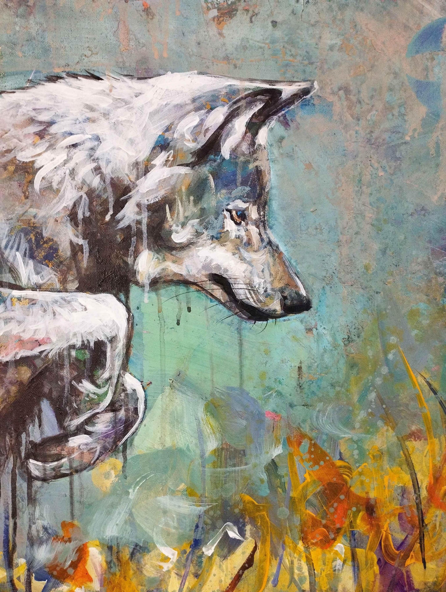 Heinz Acrylbild Gemälde Louis Vuitton Wolf – handgemaltes Original Acrylbild (60 x 60 cm)