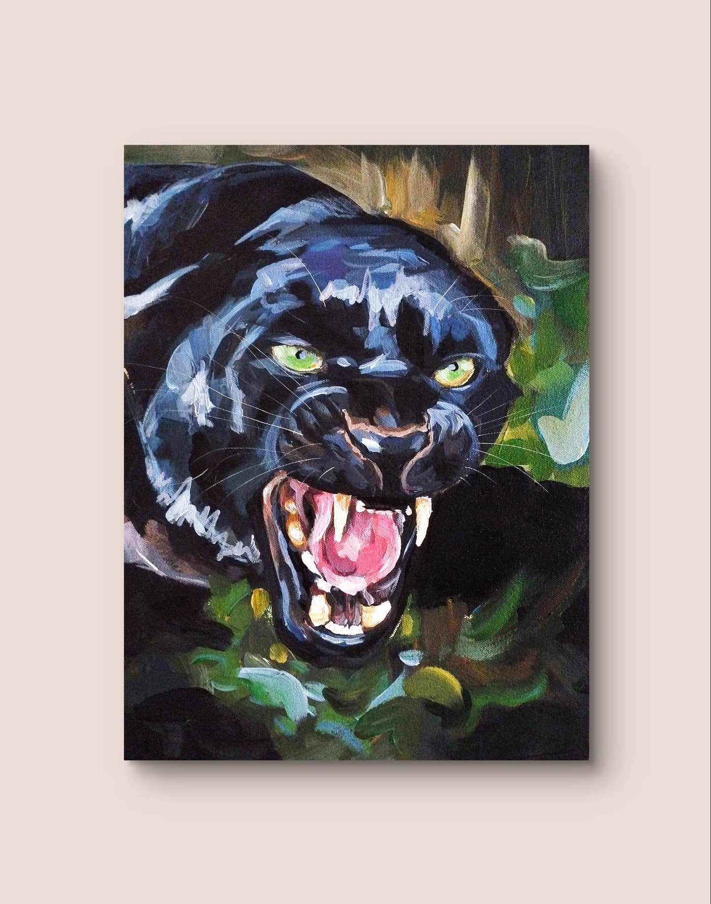 Gemälde Puma – handgemaltes Original Acrylbild (30 x 40 cm)