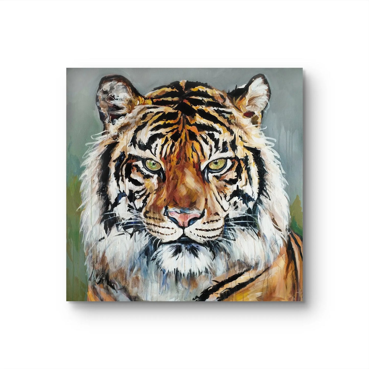 Gemälde Tiger – handgemaltes Original Acrylbild (120 x 120 cm)