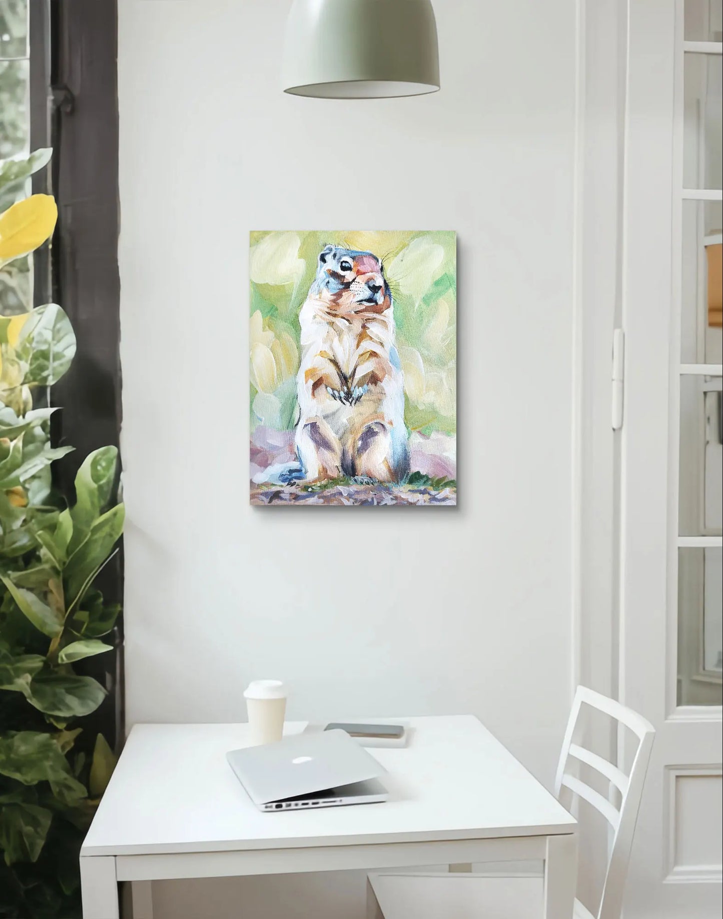 Woodchuck painting – hand-painted original acrylic painting (30 x 40 cm)