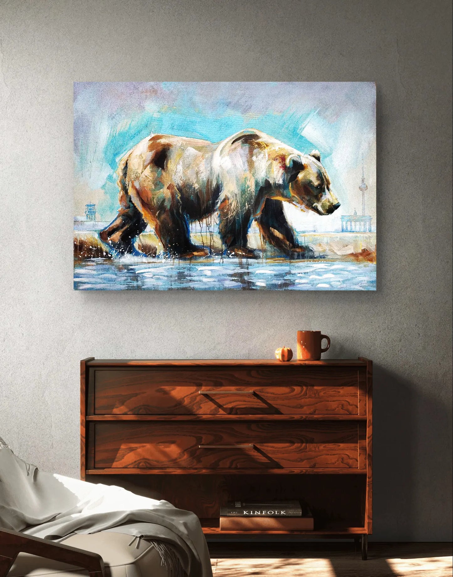 Gemälde Berliner Bär – handgemaltes Original Acrylbild (78 x 115 cm)