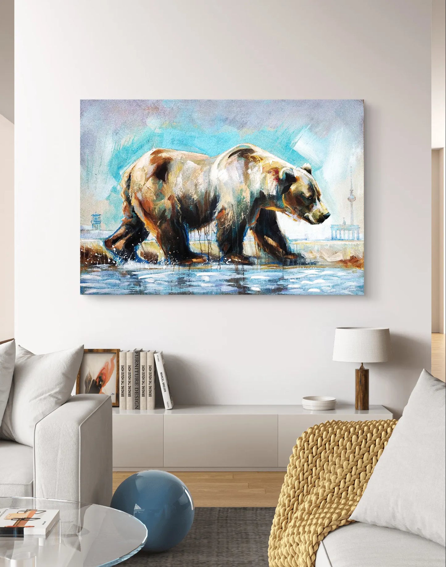 Gemälde Berliner Bär – handgemaltes Original Acrylbild (78 x 115 cm)