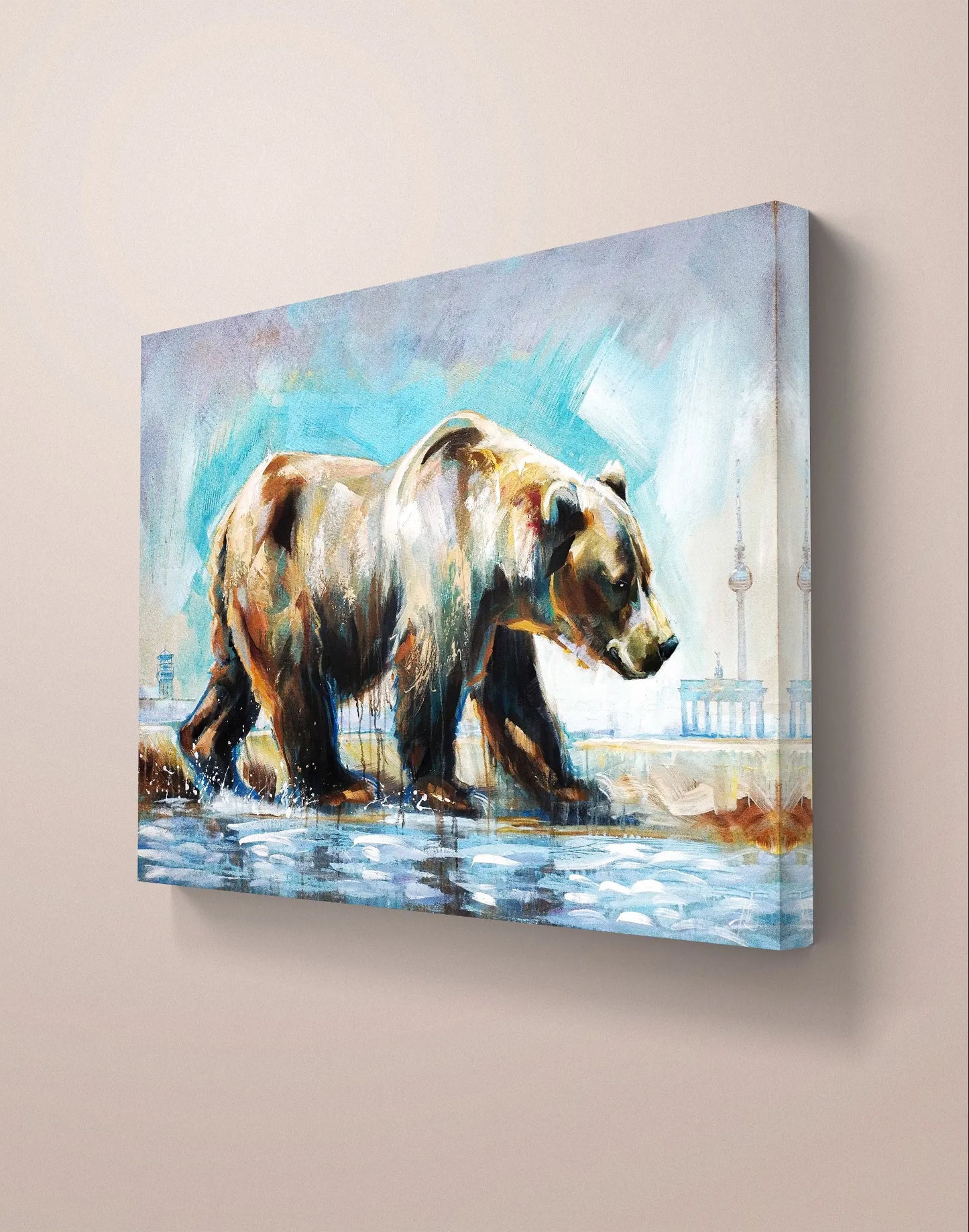 Gemälde Berliner Bär – handgemaltes Original Acrylbild (78 x 115 cm)