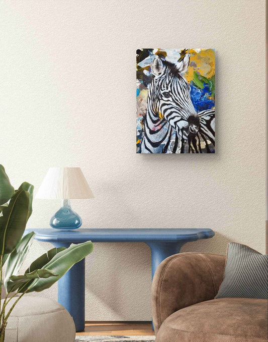 Gemälde Zebra – handgemaltes Original Acrylbild (30 x 40 cm)
