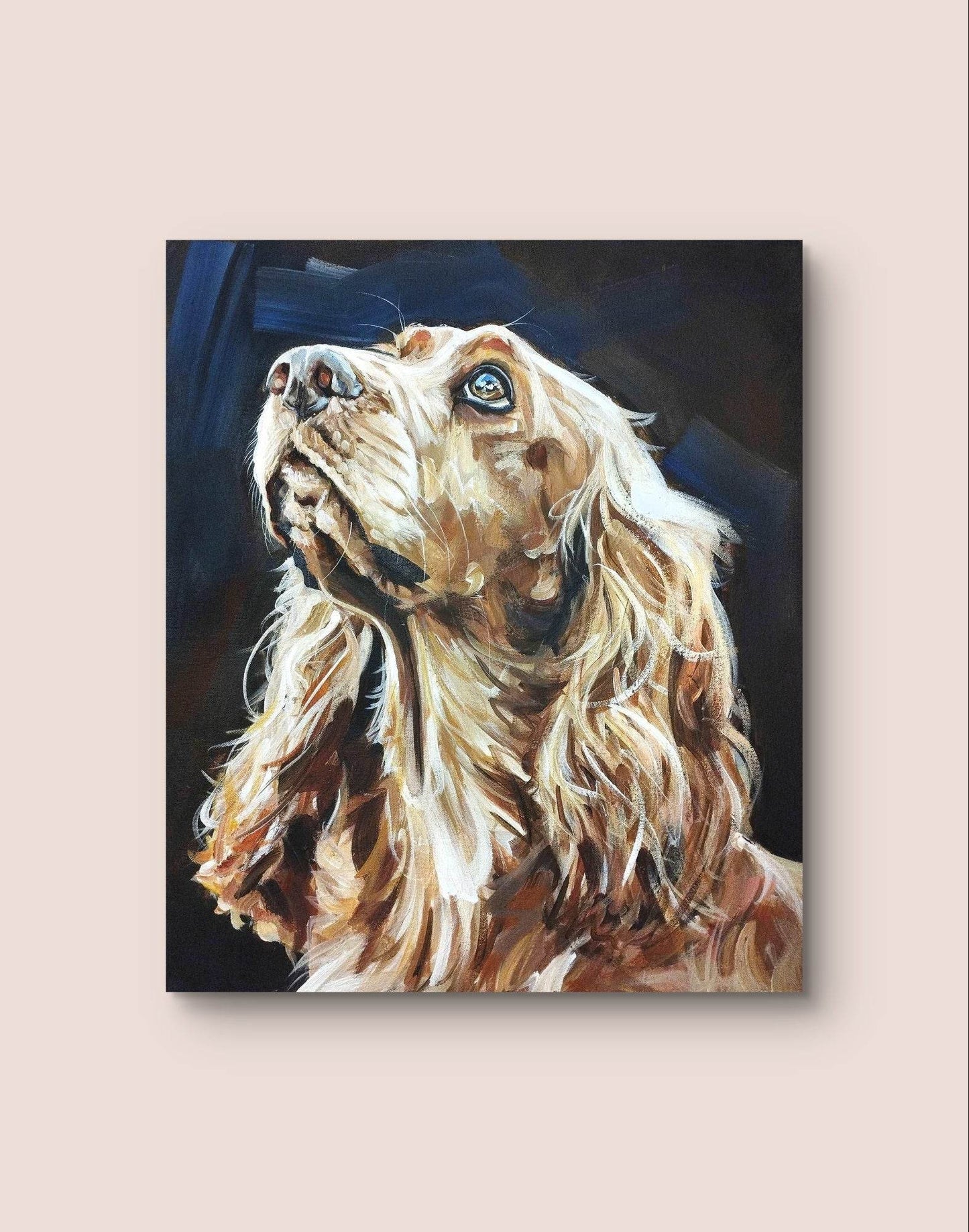 H1Z ART Acrylbild Gemälde Cocker Spaniel – handgemaltes Original Acrylbild (50 x 60 cm)