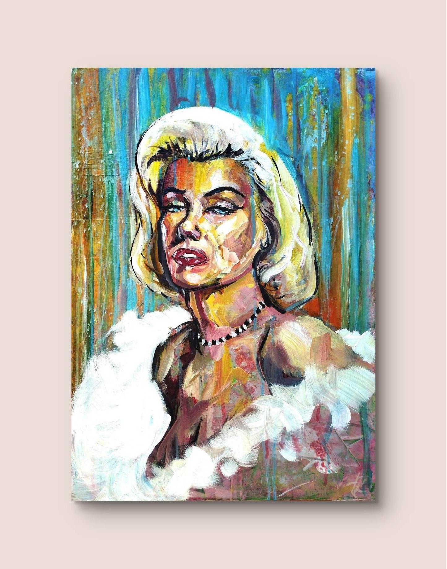 H1Z ART Acrylbild Gemälde Marilyn Monroe Original Acrylbild (50 x 70 cm)