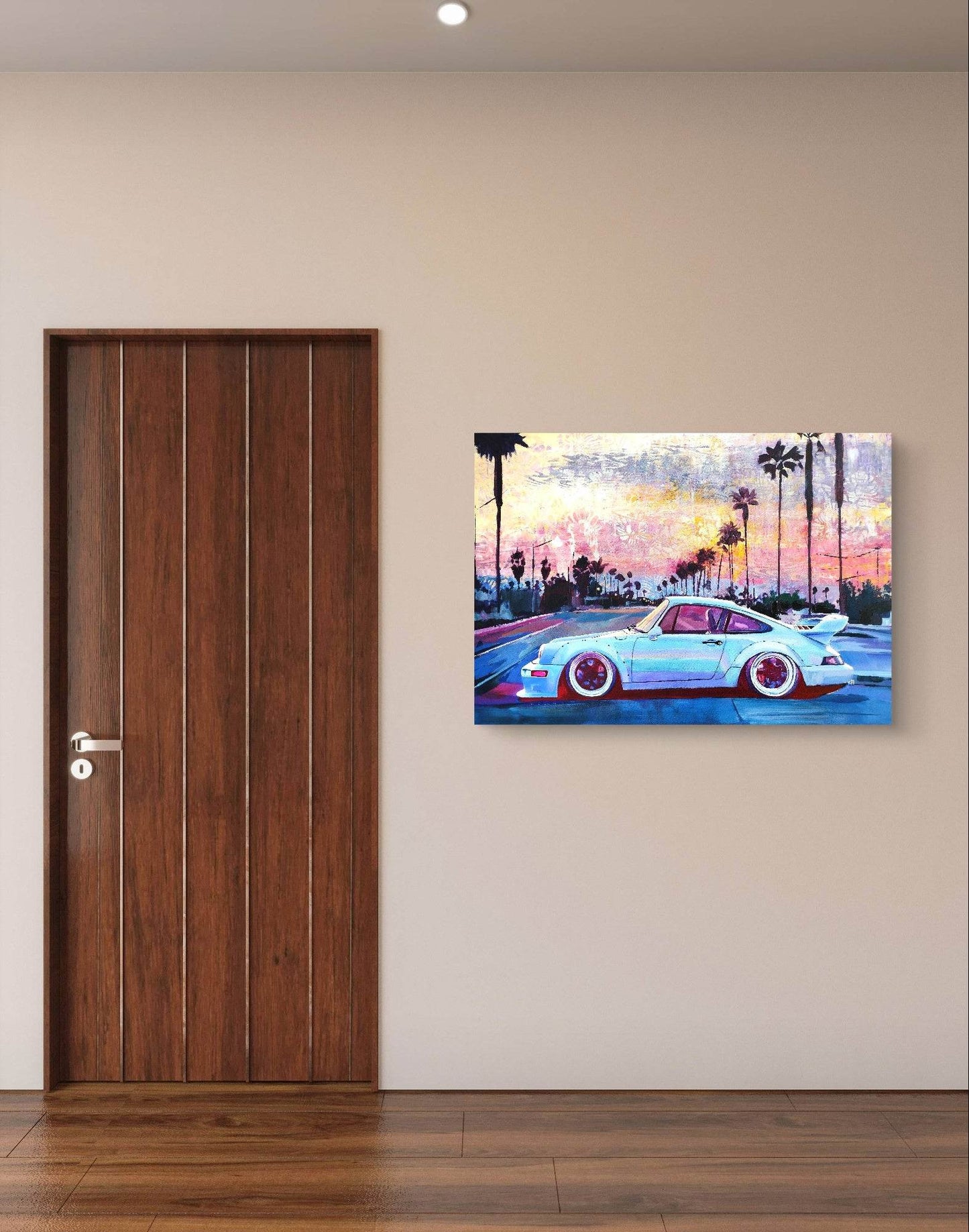 H1Z ART Acrylbild Gemälde Porsche – handgemaltes Original Acrylbild (100 x 70 cm)