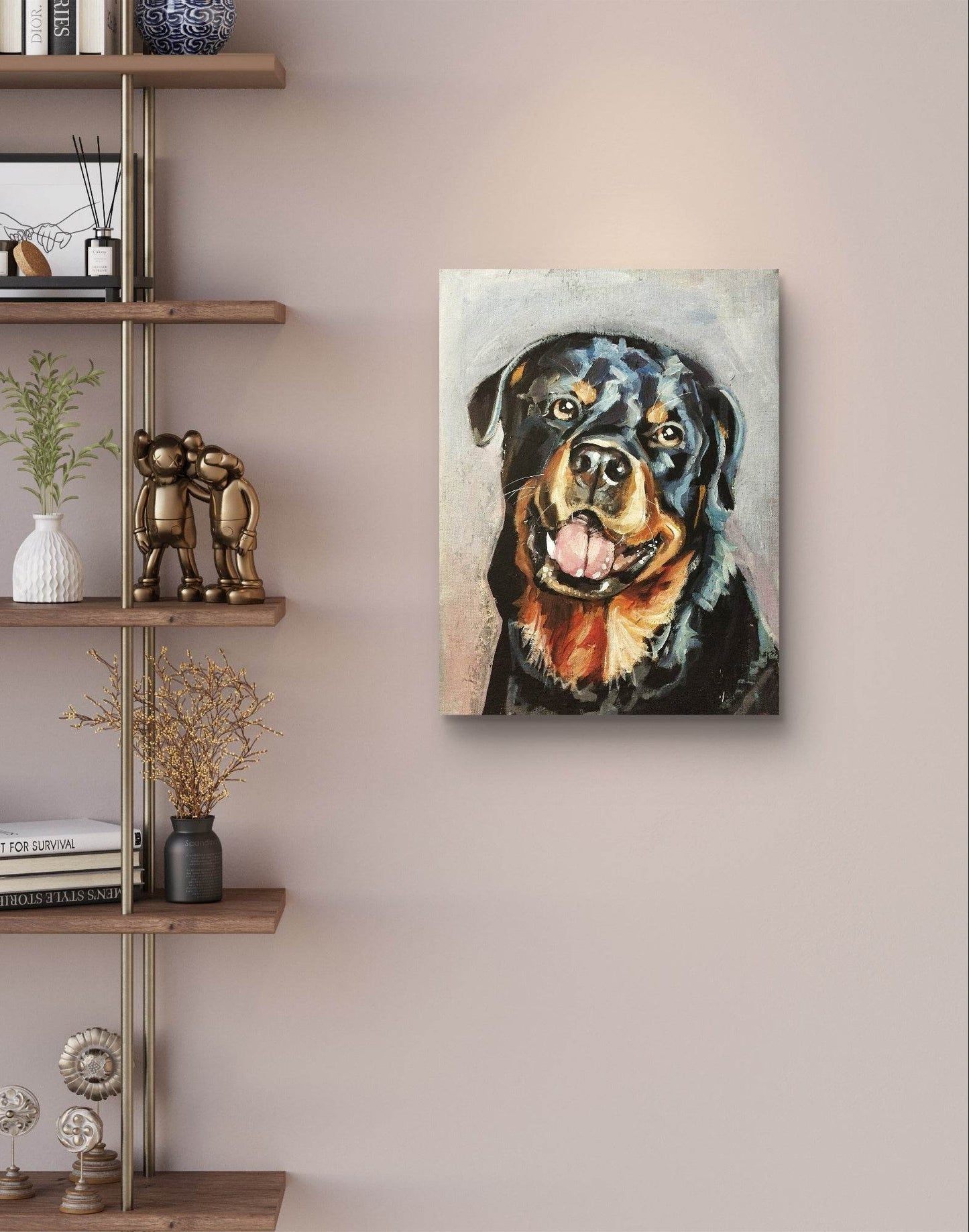 Gemälde Rotweiler – handgemaltes Original Acrylbild (30 x 40 cm)