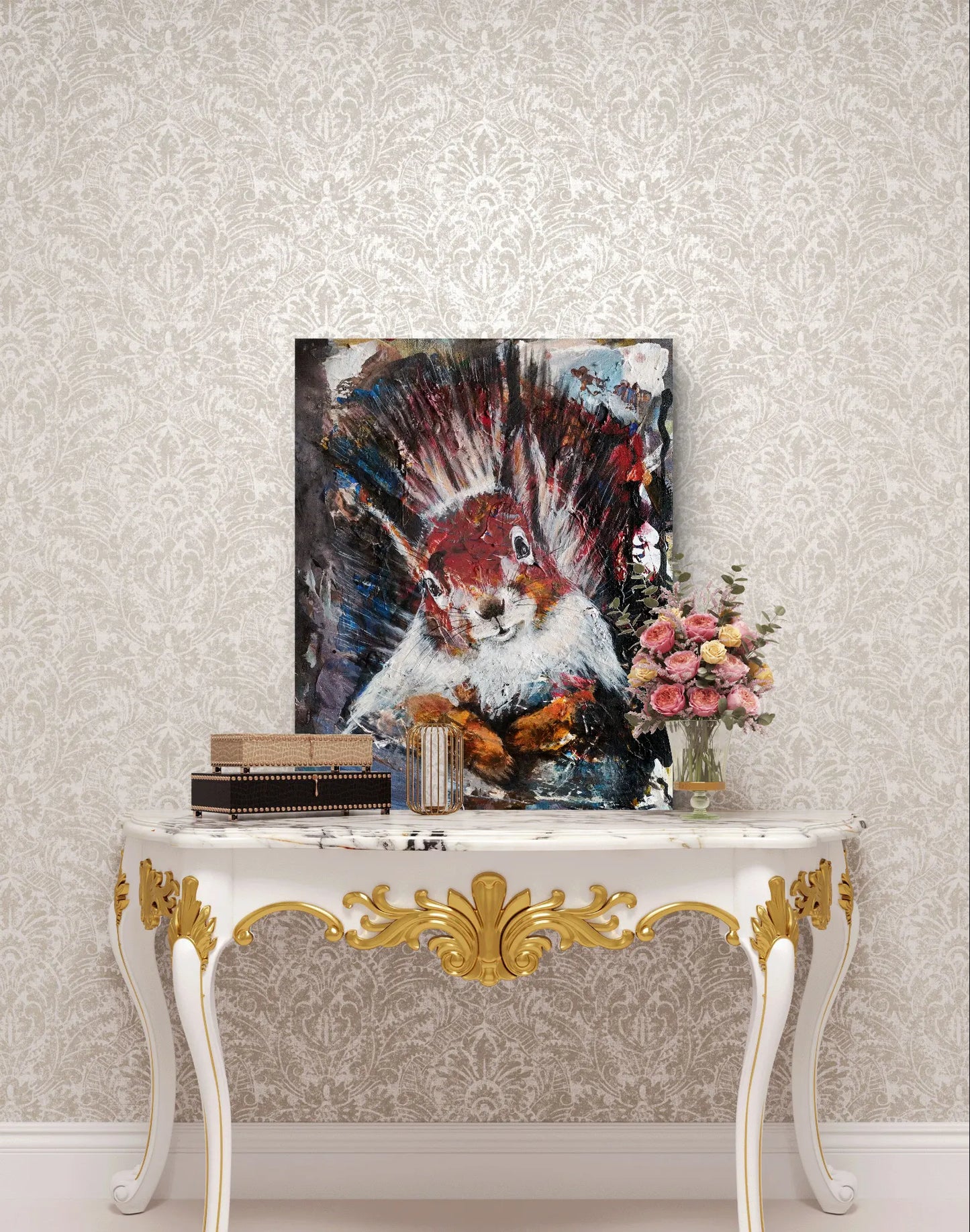Gemälde Das kleine Eichhörnchen – handgemaltes Original Acrylbild (30 x 40 cm)