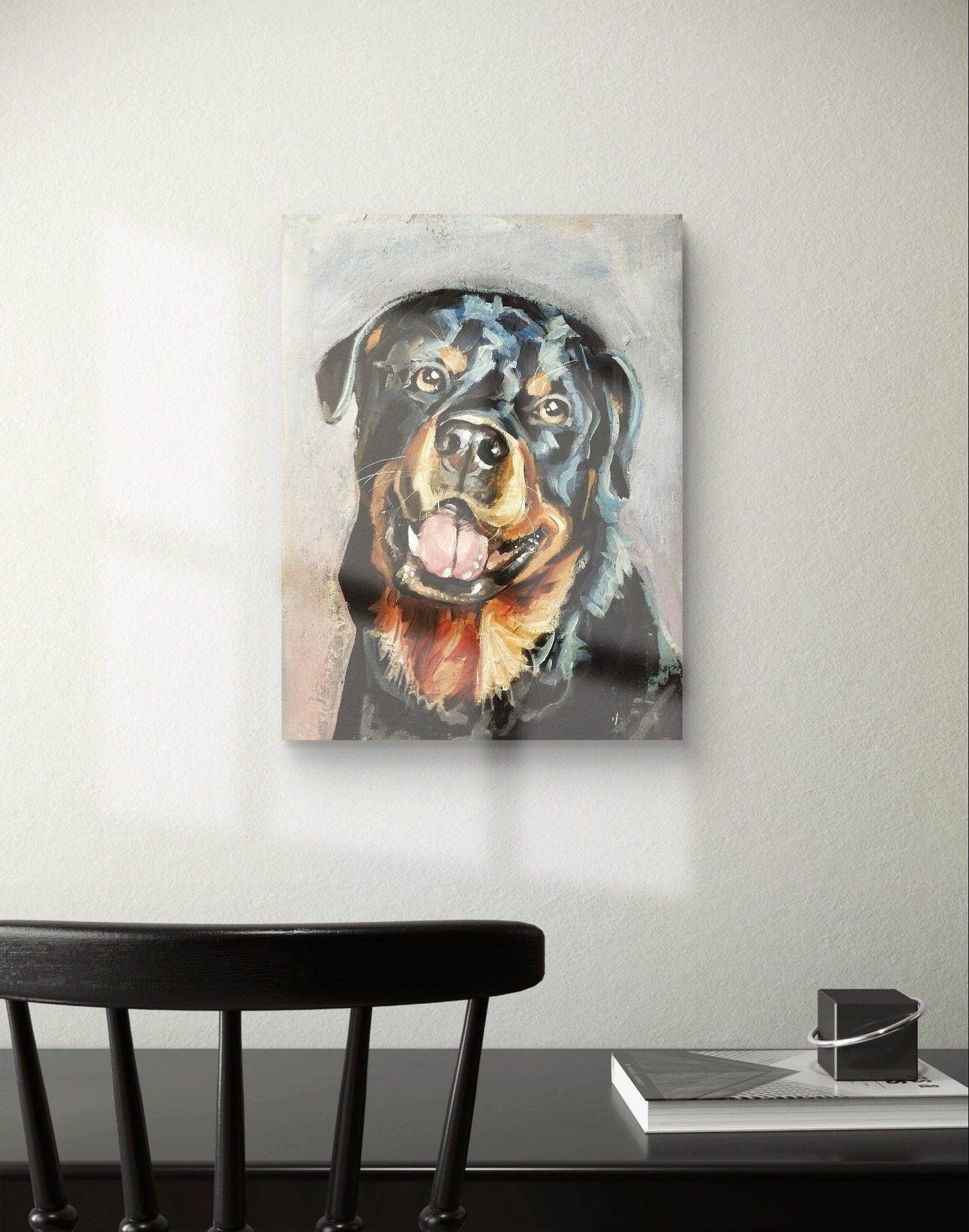 Gemälde Rotweiler – handgemaltes Original Acrylbild (30 x 40 cm)